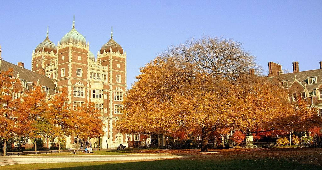 University Of Pennsylvania, copper-domed towers, autumn trees, SD Desktop Wallpaper