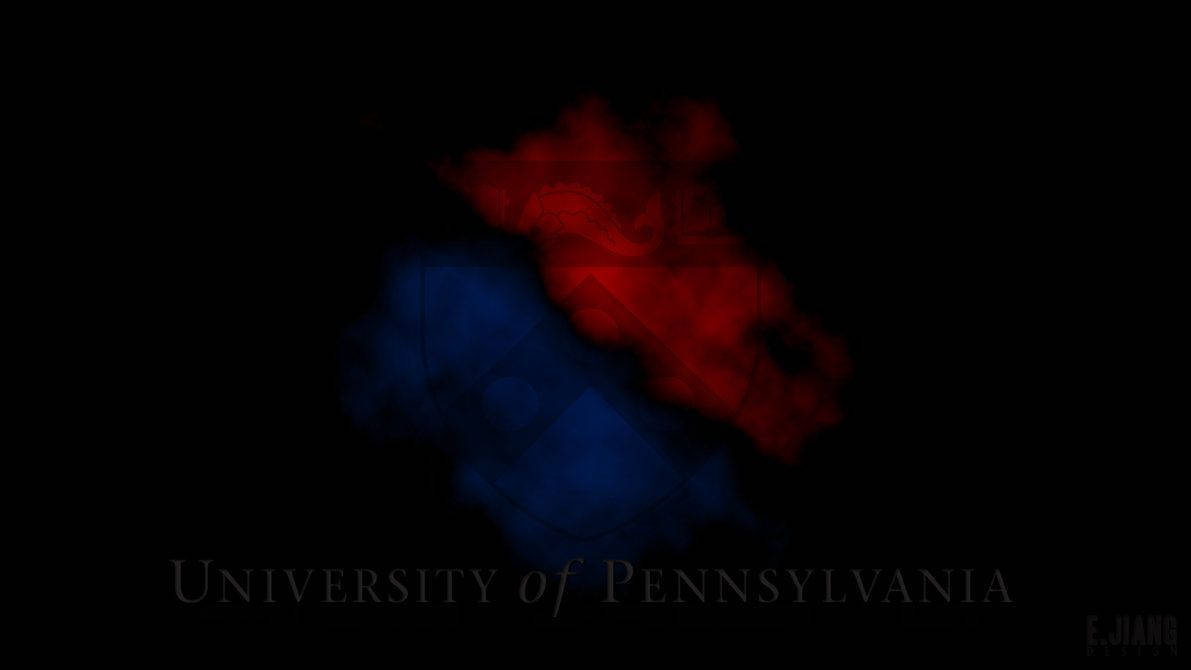 University of Pennsylvania, red and blue smoke, shield shape, SD Desktop Wallpaper