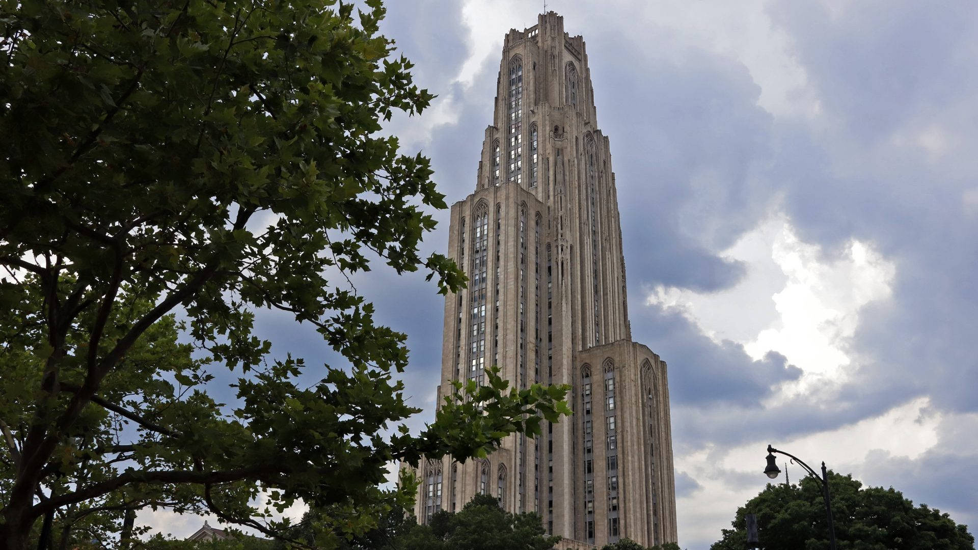 University Of Pittsburgh, Gothic-style, cloudy sky, Full HD Desktop Wallpaper