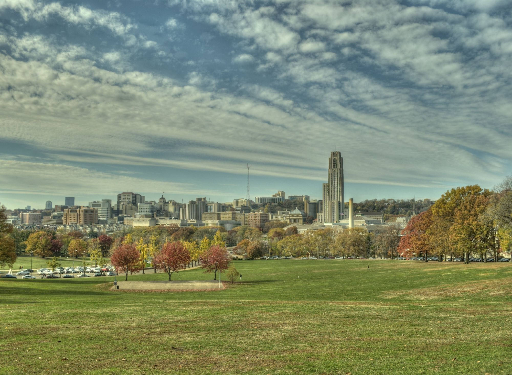 University Of Pittsburgh, autumn park, colorful trees, Full HD Desktop Wallpaper