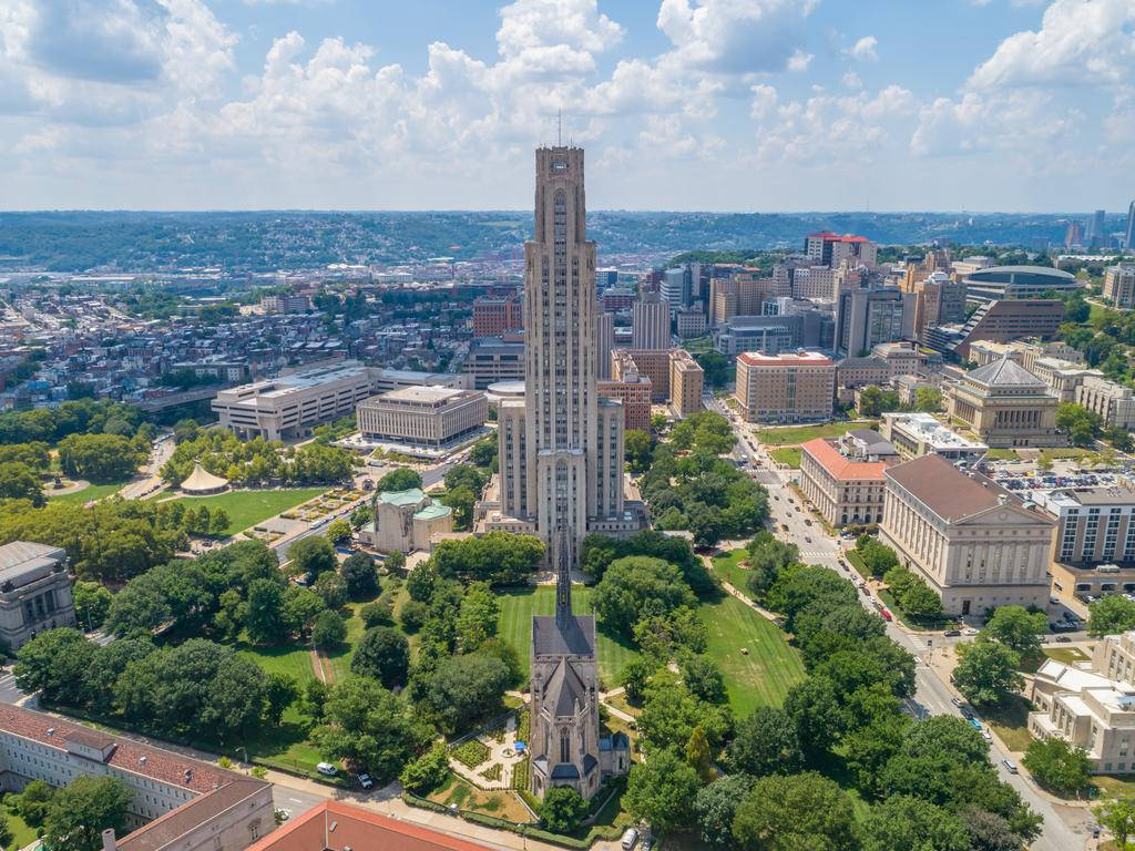 University Of Pittsburgh, aerial angle, cathedral, SD Desktop Wallpaper