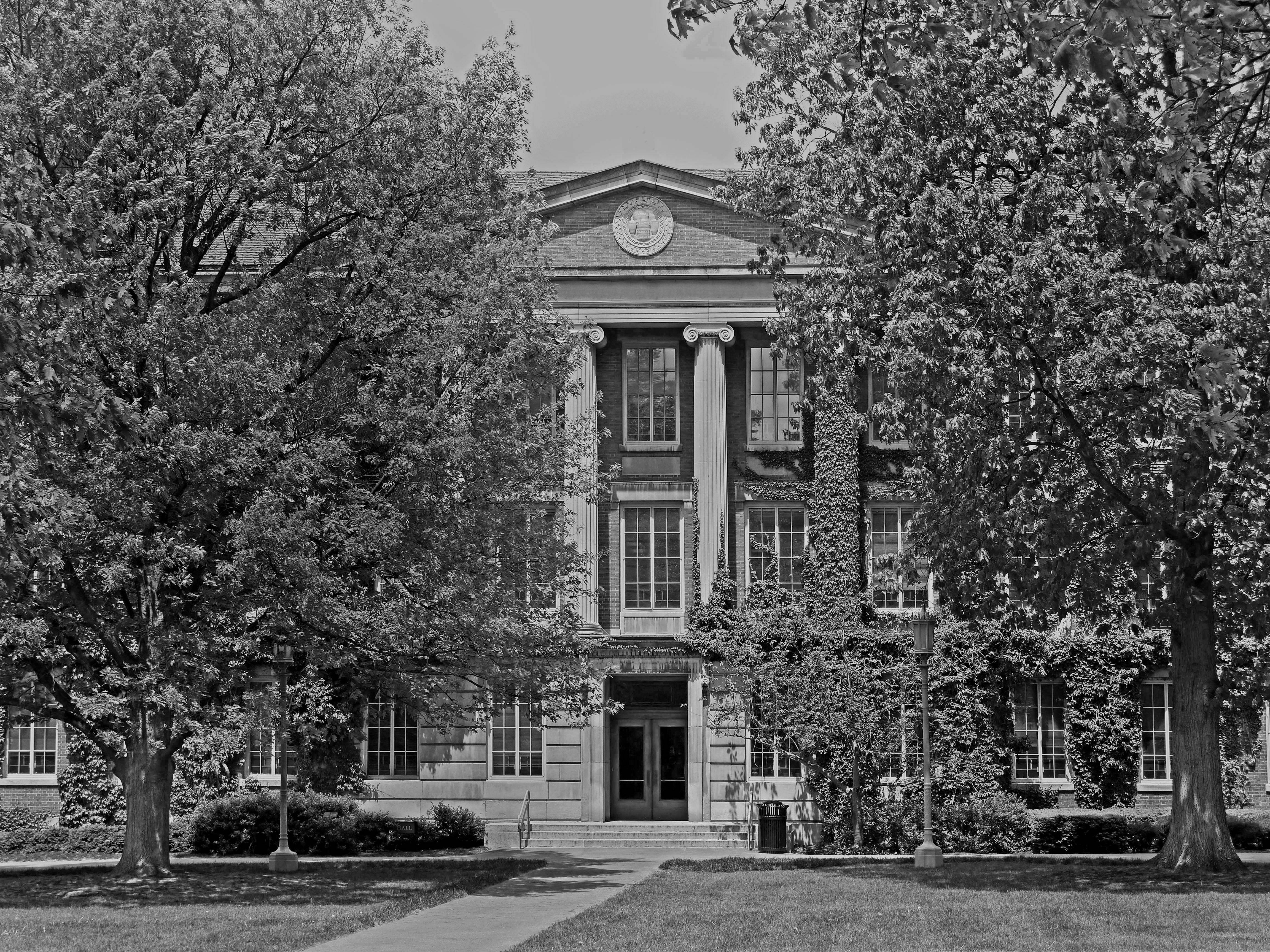 University Of Rochester, neoclassical building, tall columns, 4K Desktop Wallpaper
