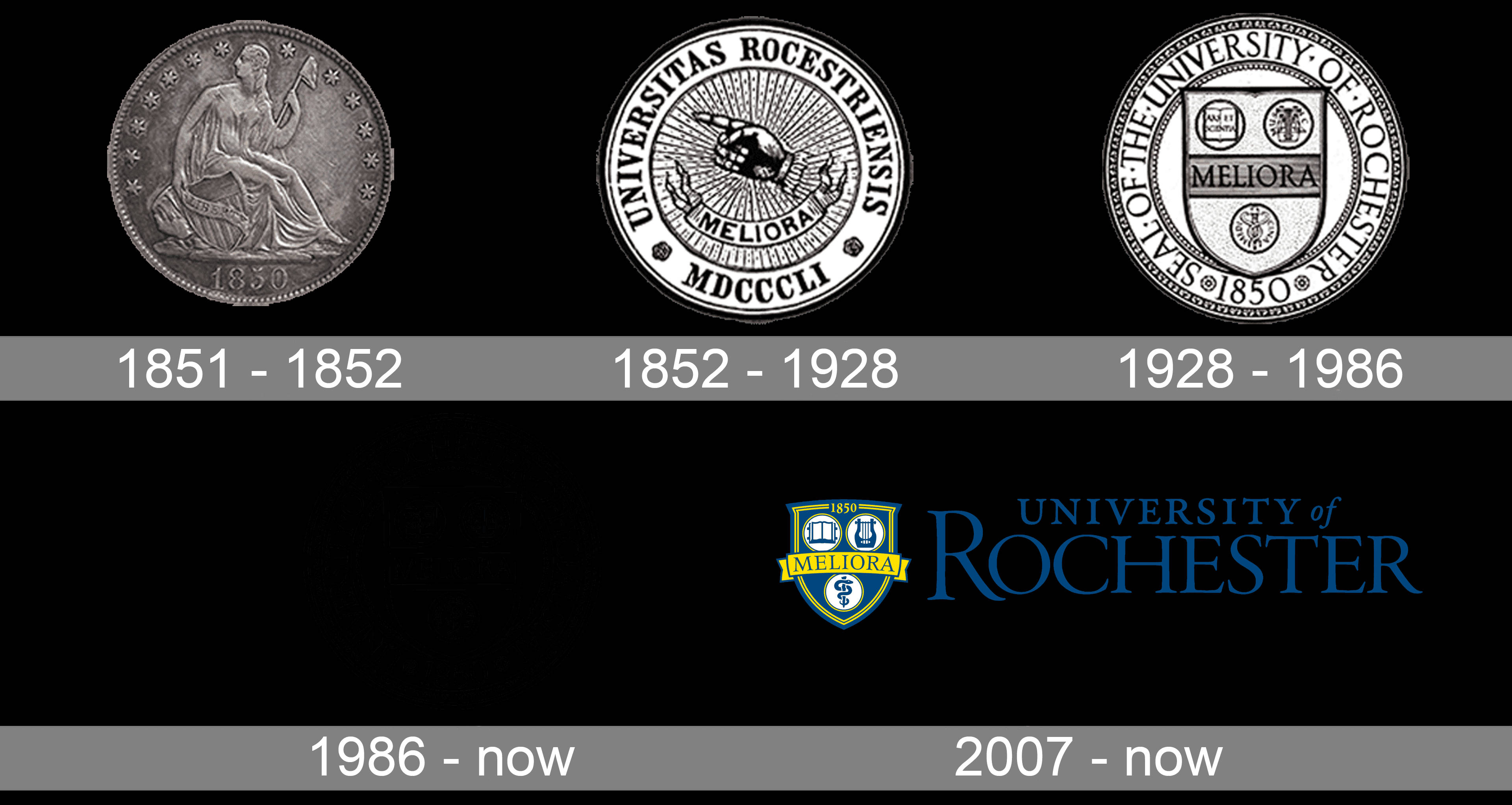University of Rochester, 1851, black background, 4K Desktop Wallpaper