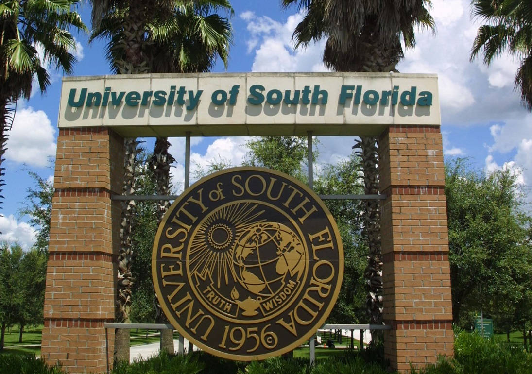 University Of South Florida, entrance sign, brick archway, SD Desktop Wallpaper