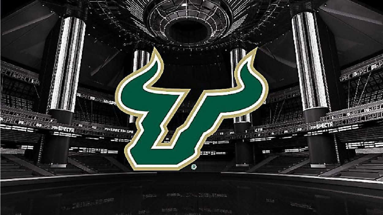 University Of South Florida, green bulls logo, black and white, SD Desktop Wallpaper