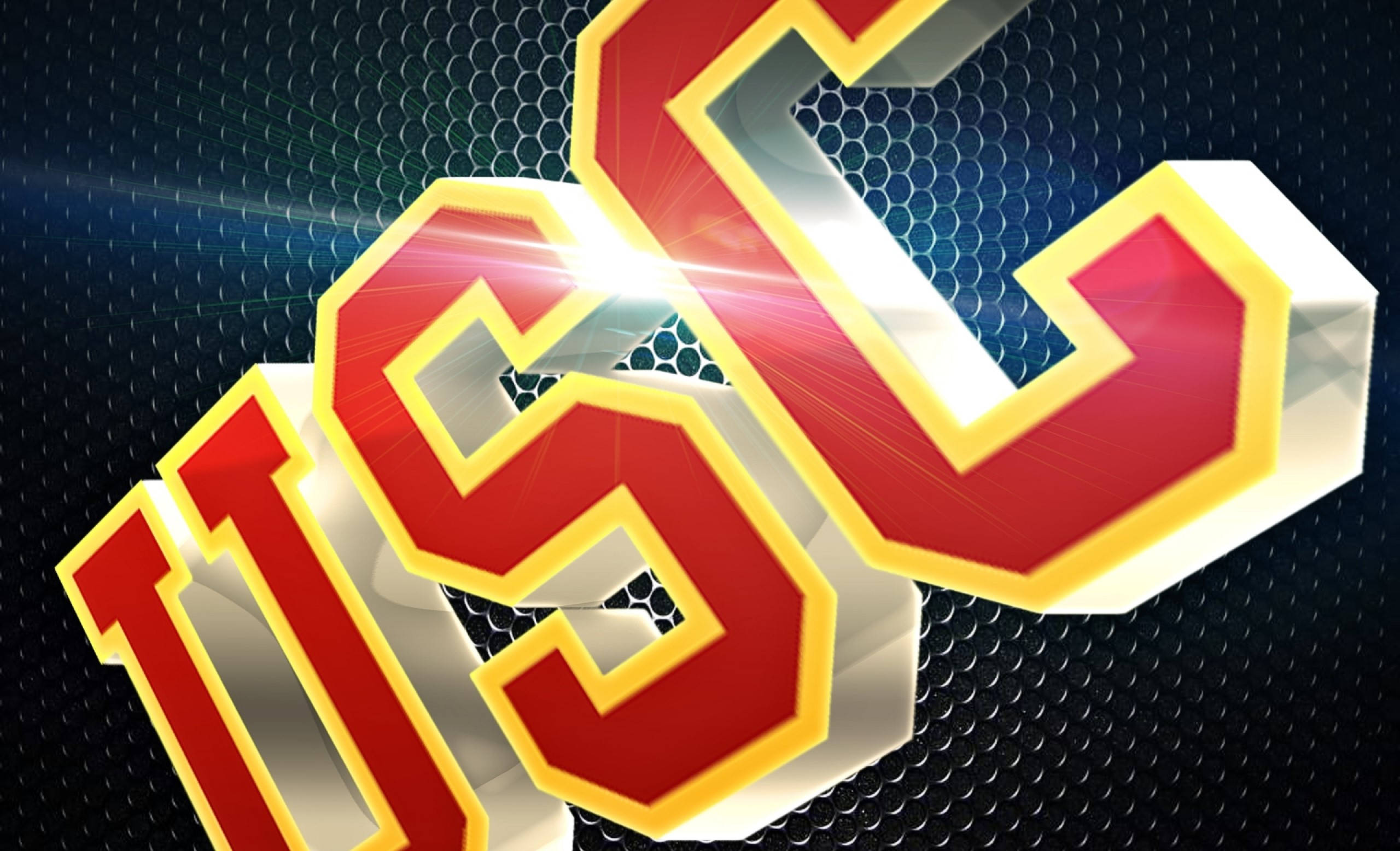 University Of Southern California, 3D logo, red, 2K Desktop Wallpaper