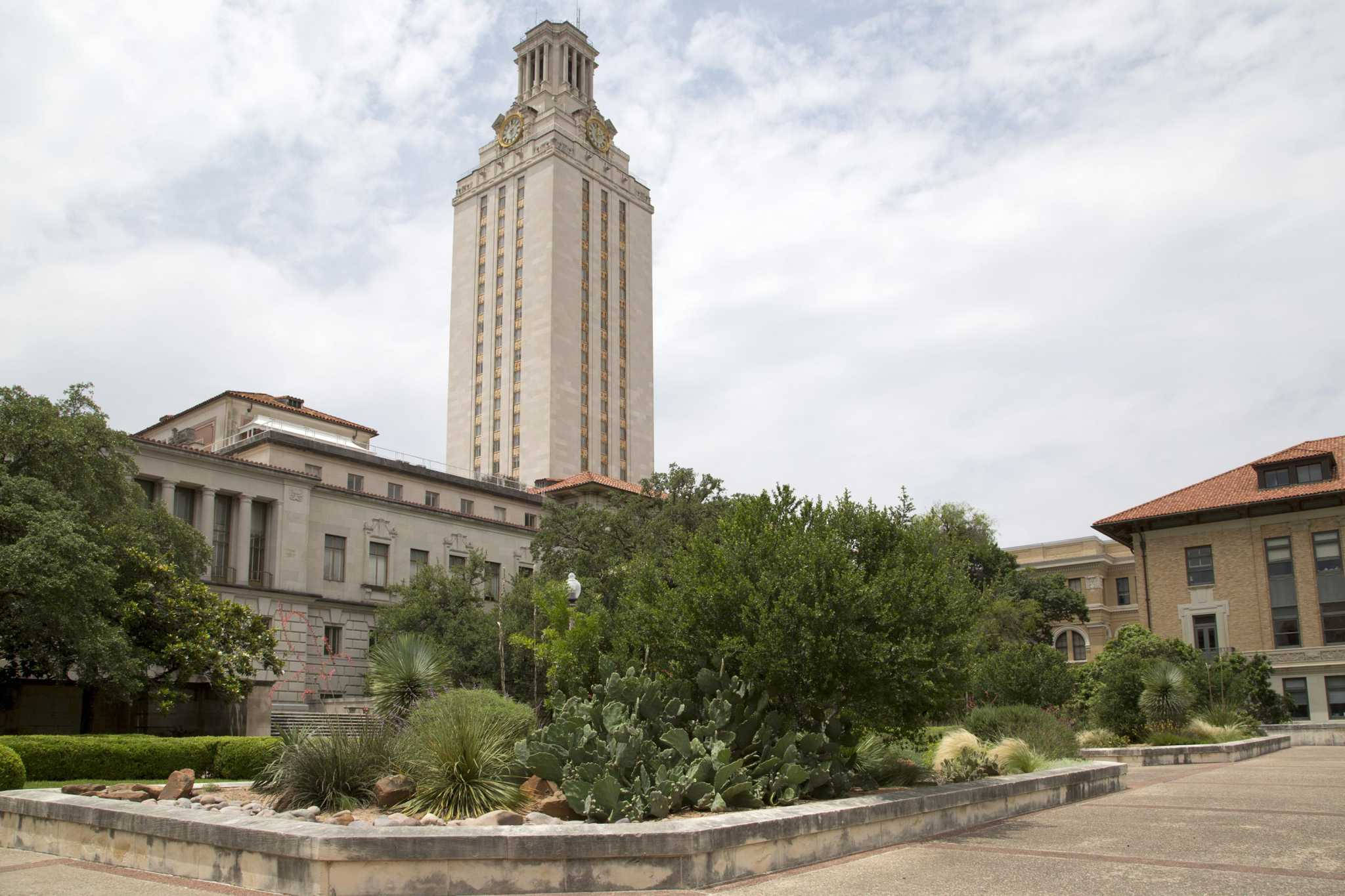 University Of Texas, white clock tower, lush green trees, Full HD Desktop Wallpaper