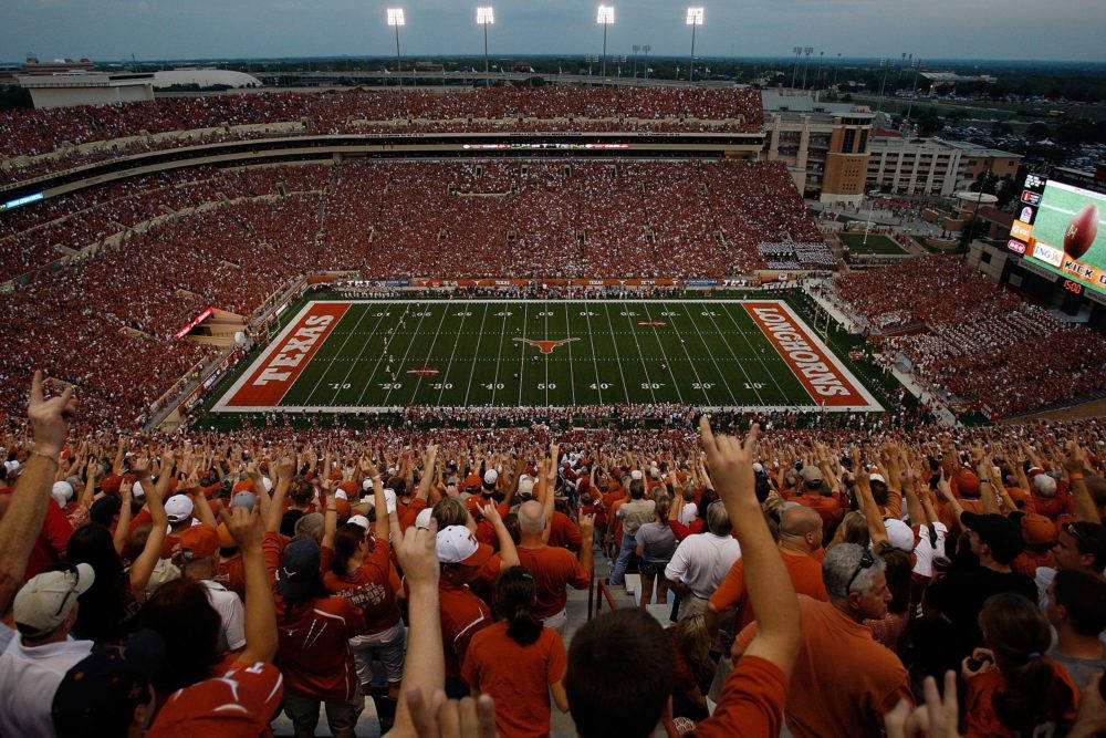 University Of Texas Stadium, dusk, orange, SD Desktop Wallpaper