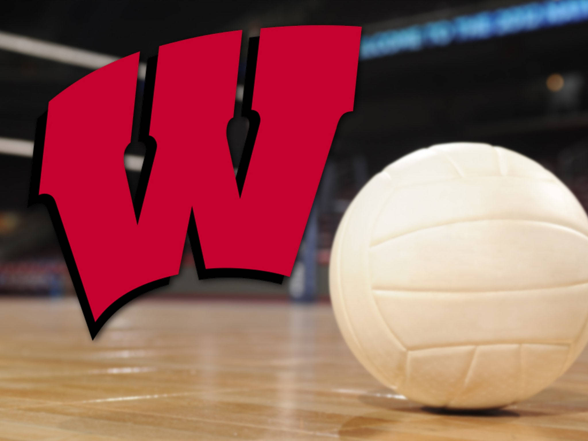 University Of Wisconsin-madison, volleyball, red Wisconsin 'W' logo, Full HD Desktop Wallpaper