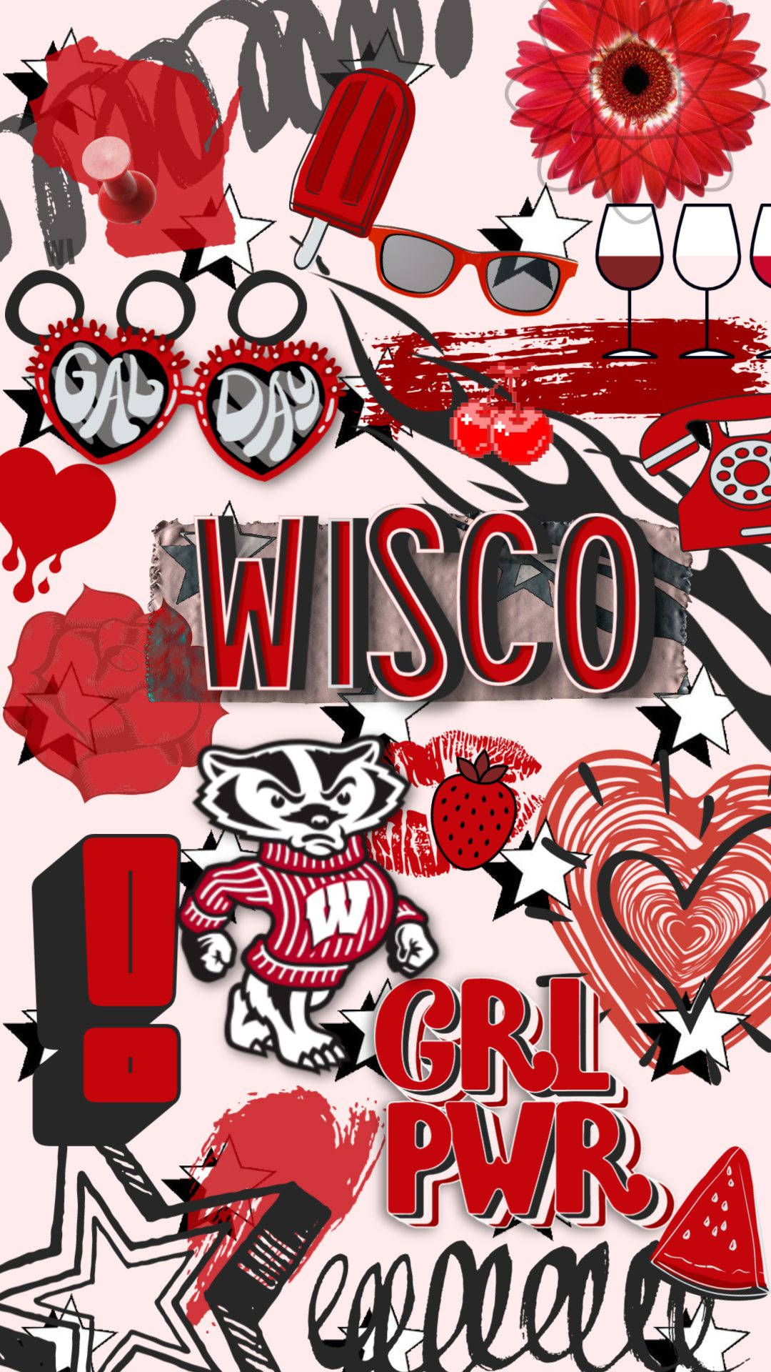 University Of Wisconsin-madison, badger mascot, red and black, Full HD Phone Wallpaper
