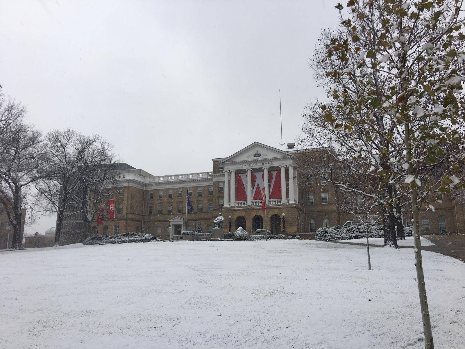 University Of Wisconsin-madison, stone facade, columns, HD Desktop Wallpaper