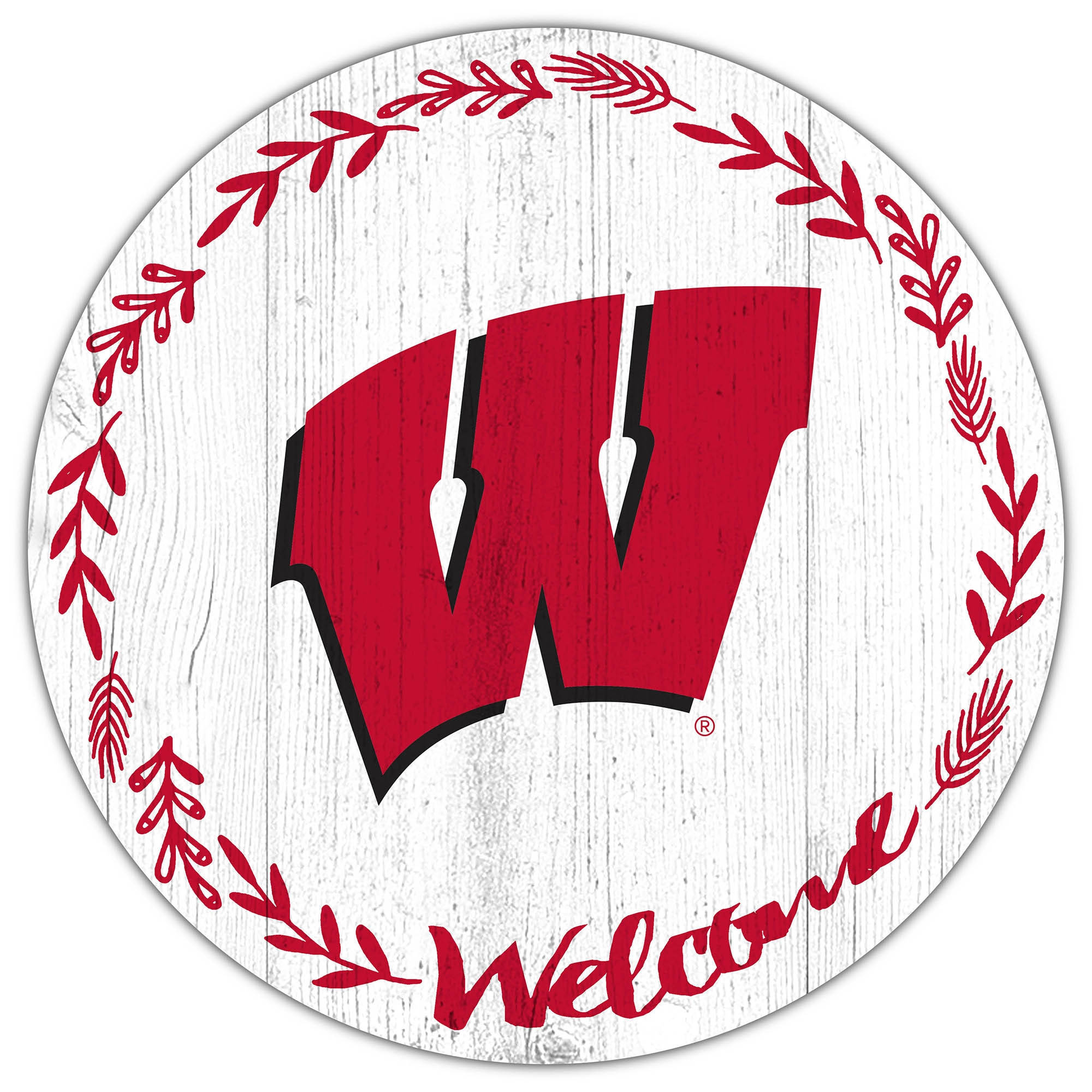 University Of Wisconsin-madison, W logo, red laurel wreath, Full HD Desktop Wallpaper