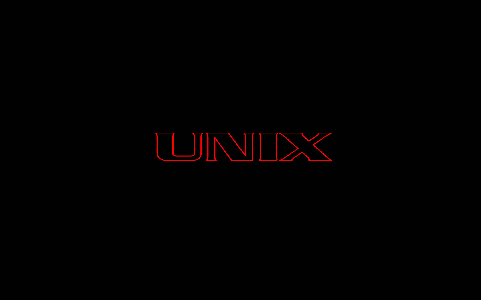 Unix, black, red outlined, HD Desktop Wallpaper