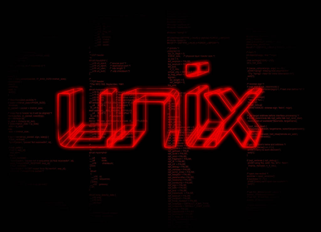 Unix, red, retro style, SD Desktop Wallpaper