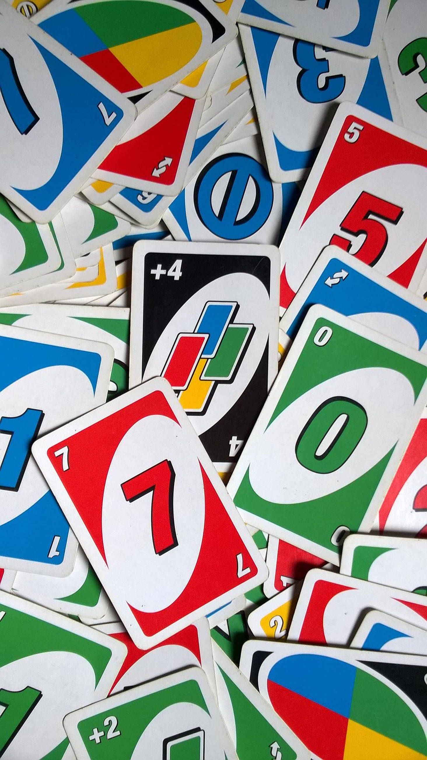 Uno, red, blue, 2K Phone Wallpaper