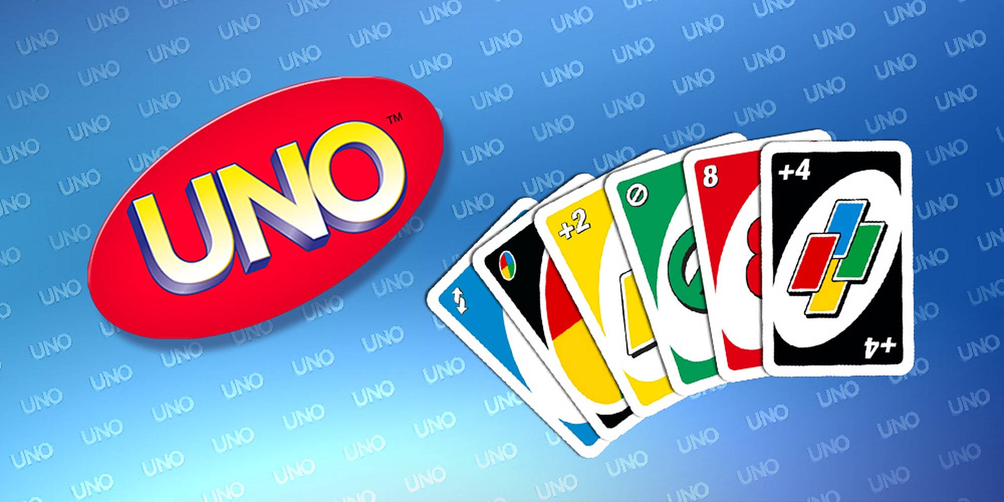 UNO, playing cards, blue background, Full HD Desktop Wallpaper