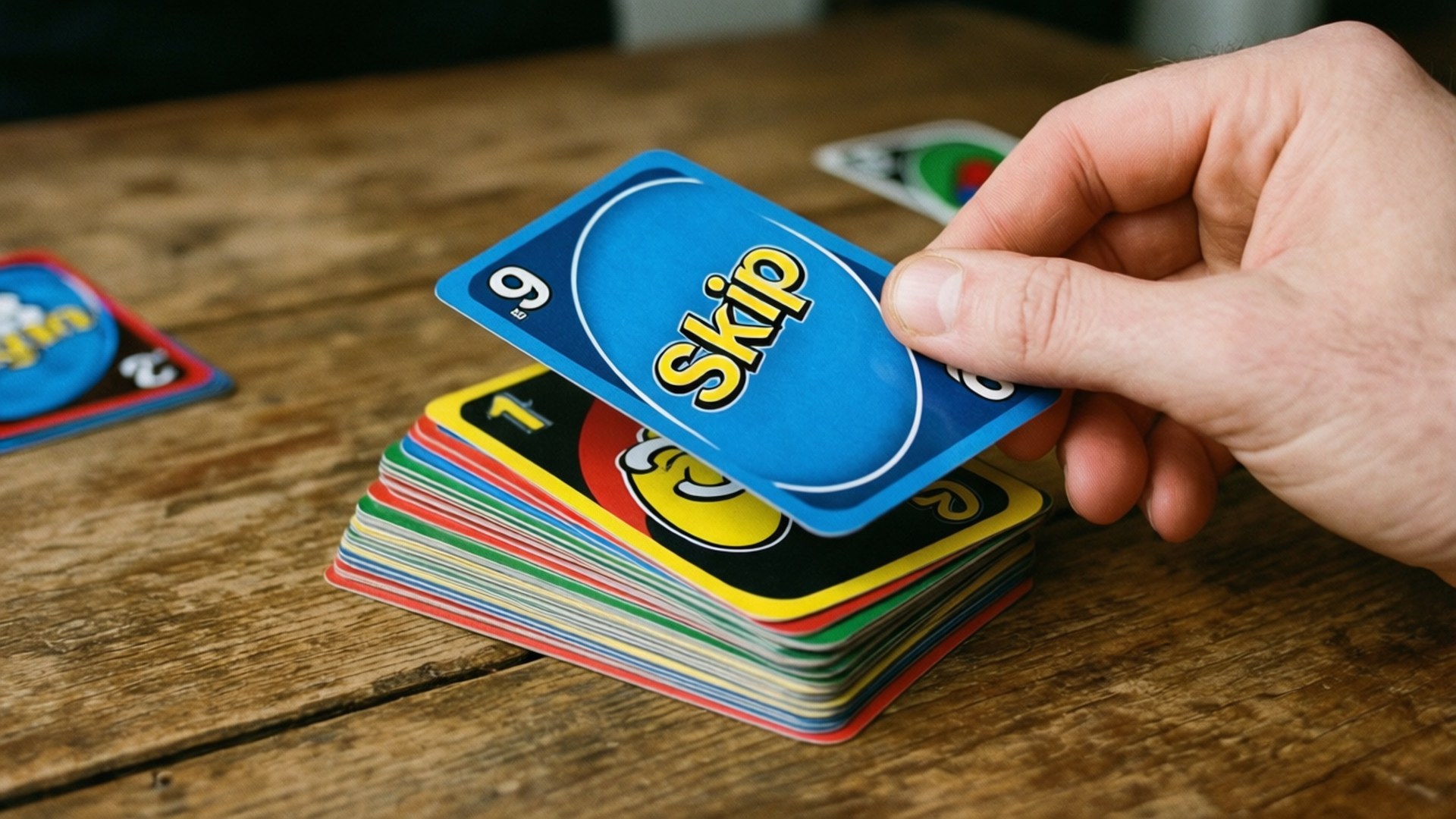 Skip card, Uno cards, blue Skip card, Full HD Desktop Wallpaper