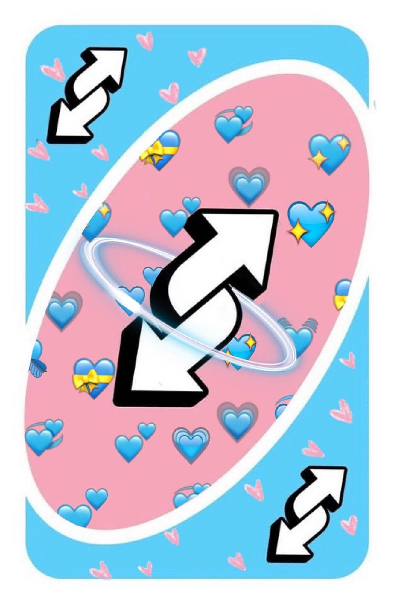 Uno, pastel pink, blue hearts, Full HD Phone Wallpaper