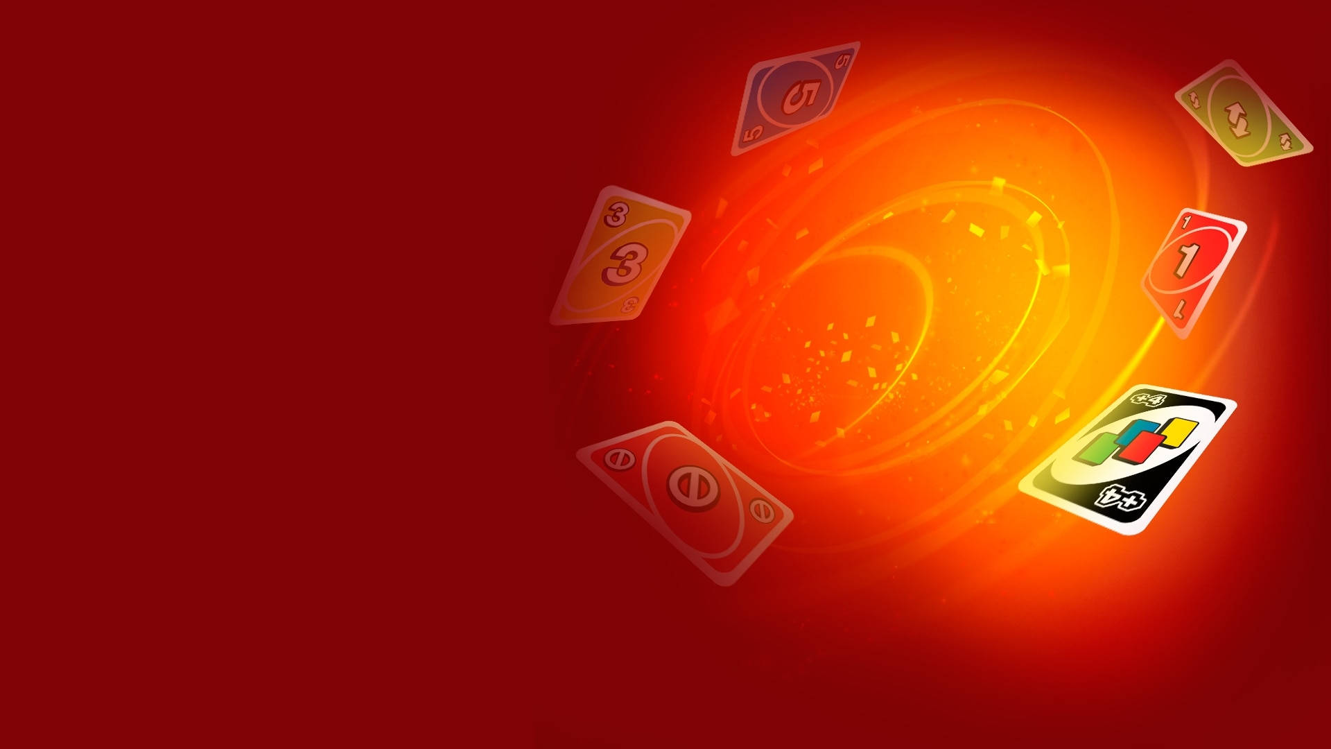 Uno, red, glowing orange energy swirl, Full HD Desktop Wallpaper