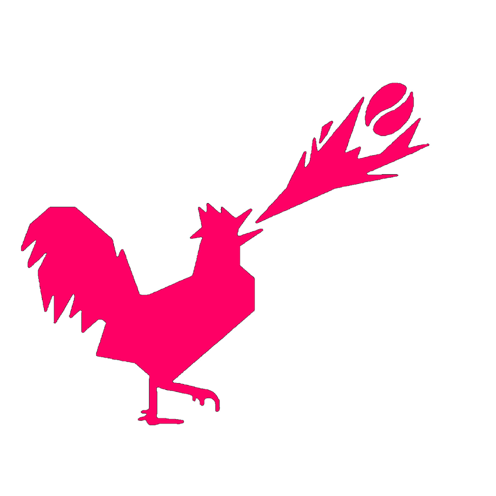 Unorthodox, rooster, pink silhouette, HD Desktop Wallpaper