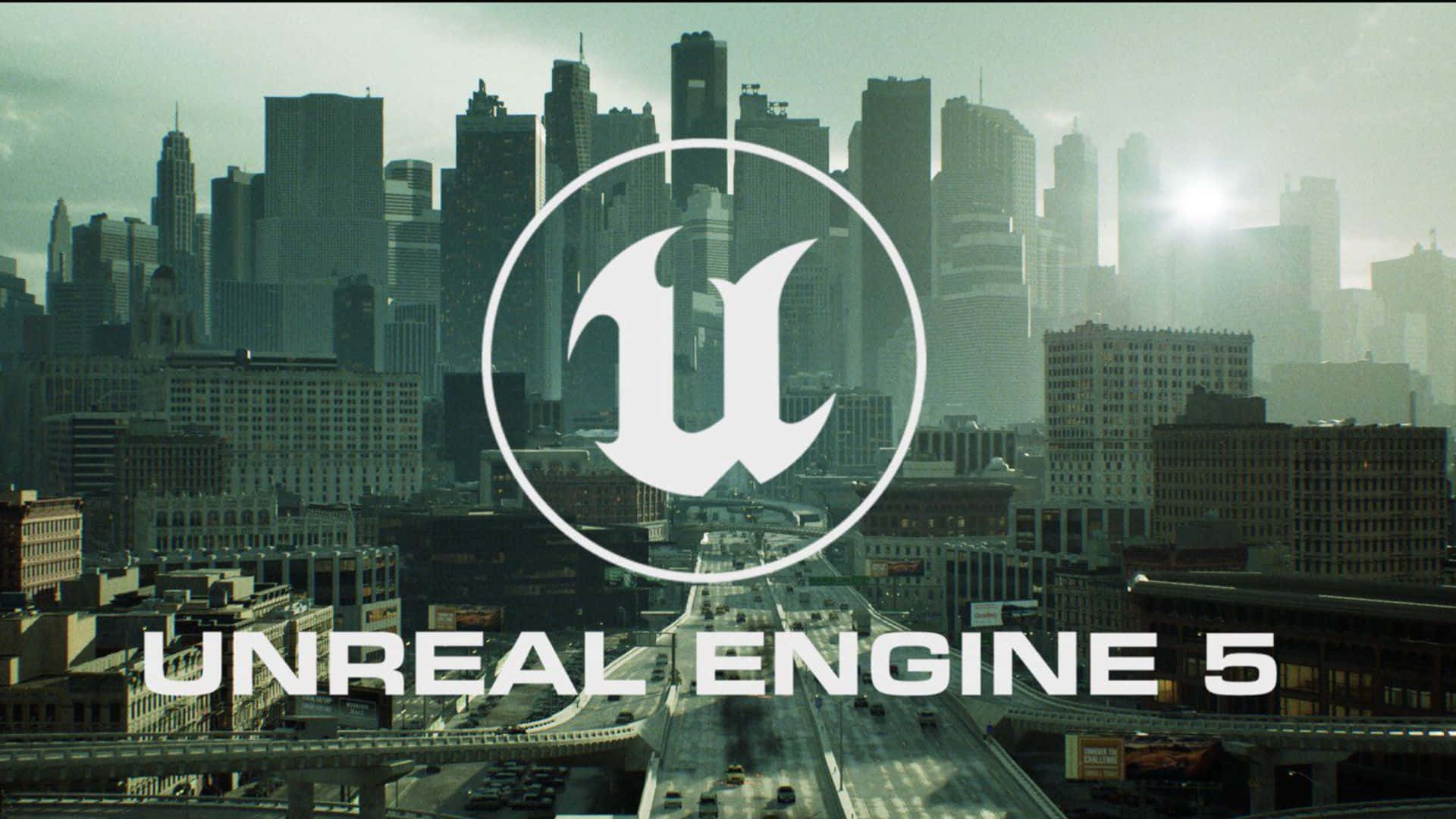 Unreal Engine 5, futuristic cityscape, towering skyscrapers, Full HD Desktop Wallpaper