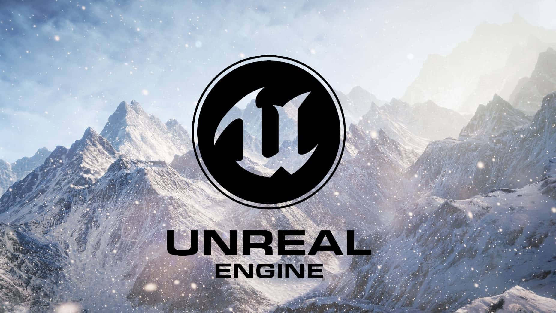 Unreal Engine 5, black, snowy mountain range, HD Desktop Wallpaper