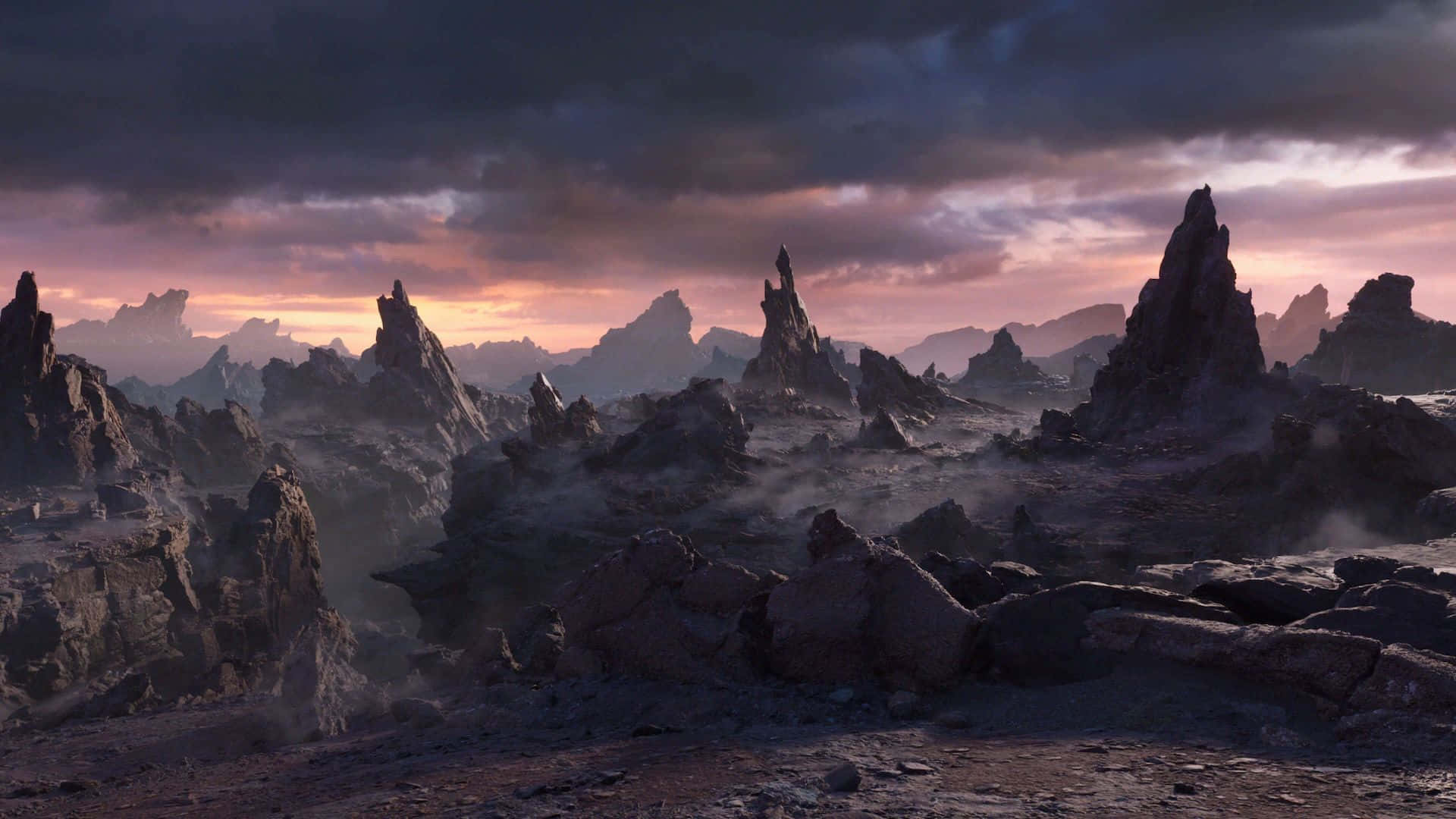 Unreal Engine 5, rocky landscape, twilight sky, Full HD Desktop Wallpaper