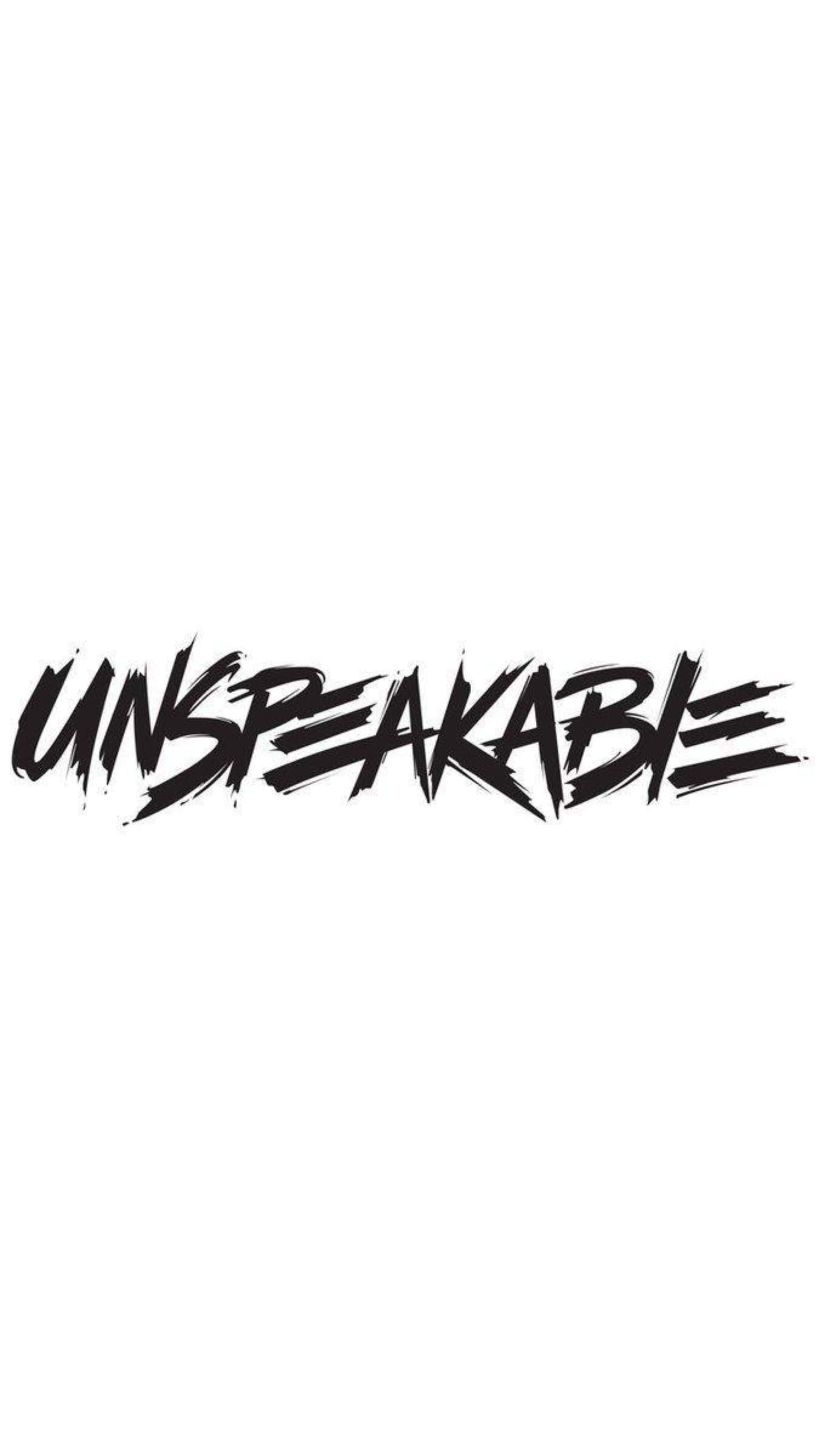 Unspeakable Logo, black, white, 4K Phone Wallpaper