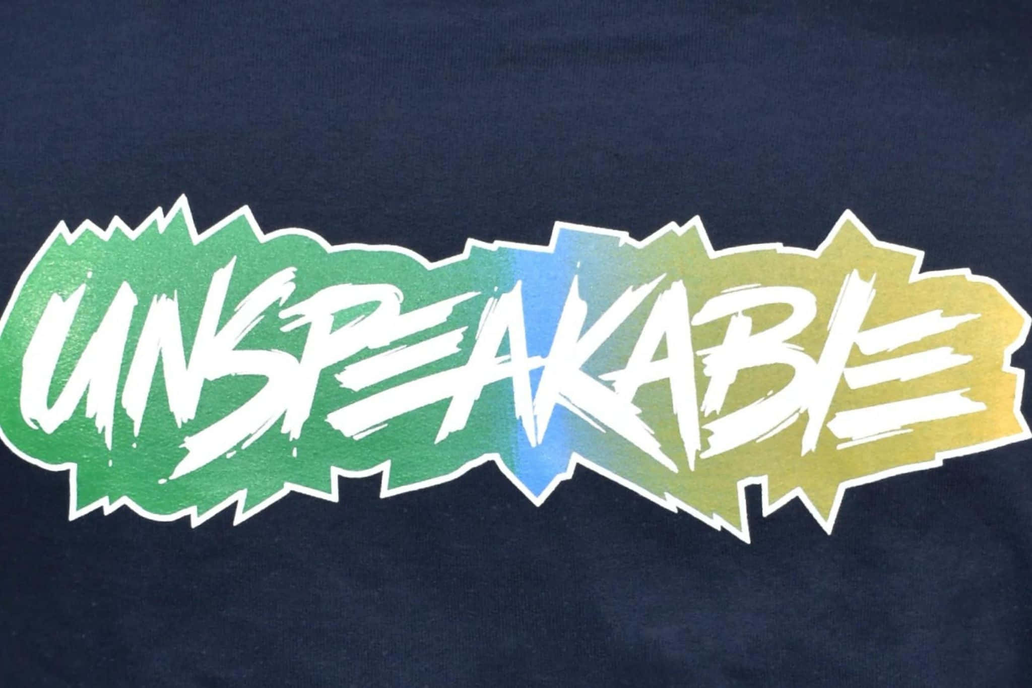 UNSPEAKABLE, navy t-shirt, graffiti-style, Full HD Desktop Wallpaper