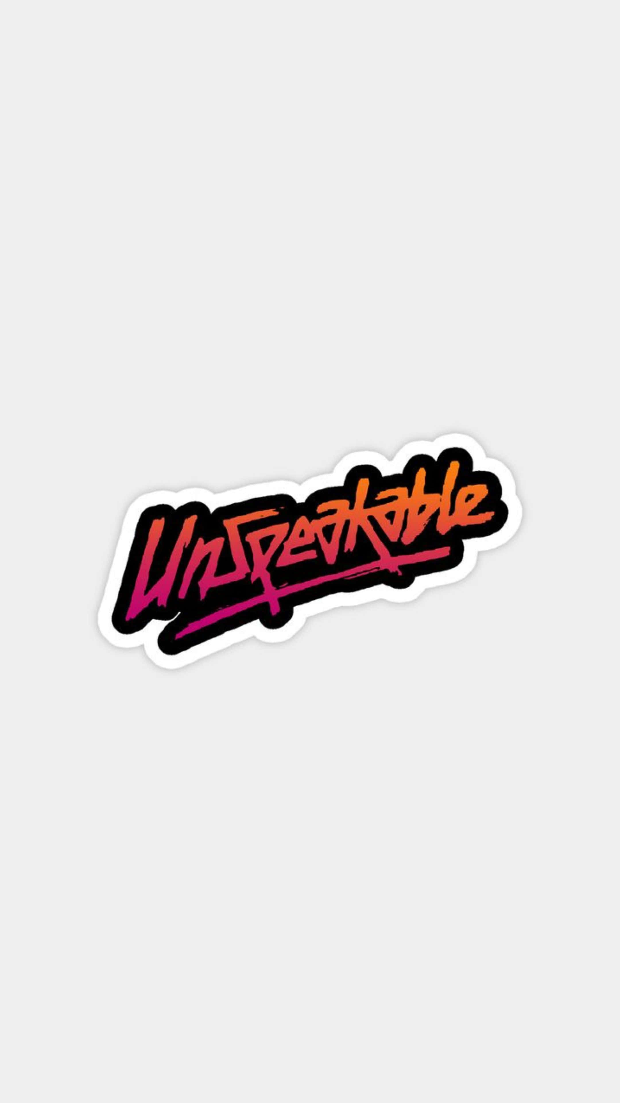Unspeakable Logo, fiery pink and orange gradient, black outline, 4K Phone Wallpaper