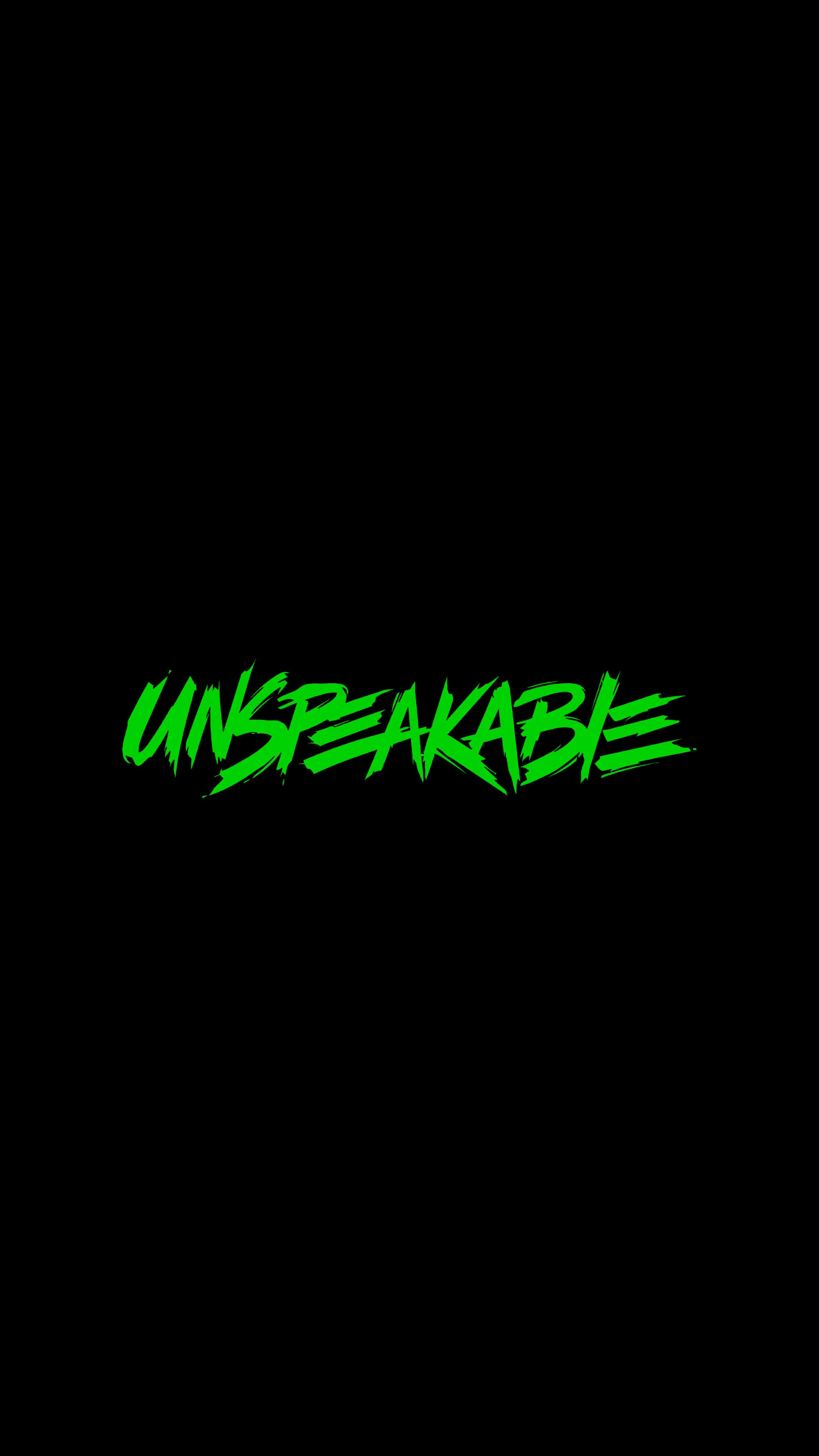 Unspeakable Logo, neon green, graffiti-style text, 4K Phone Wallpaper