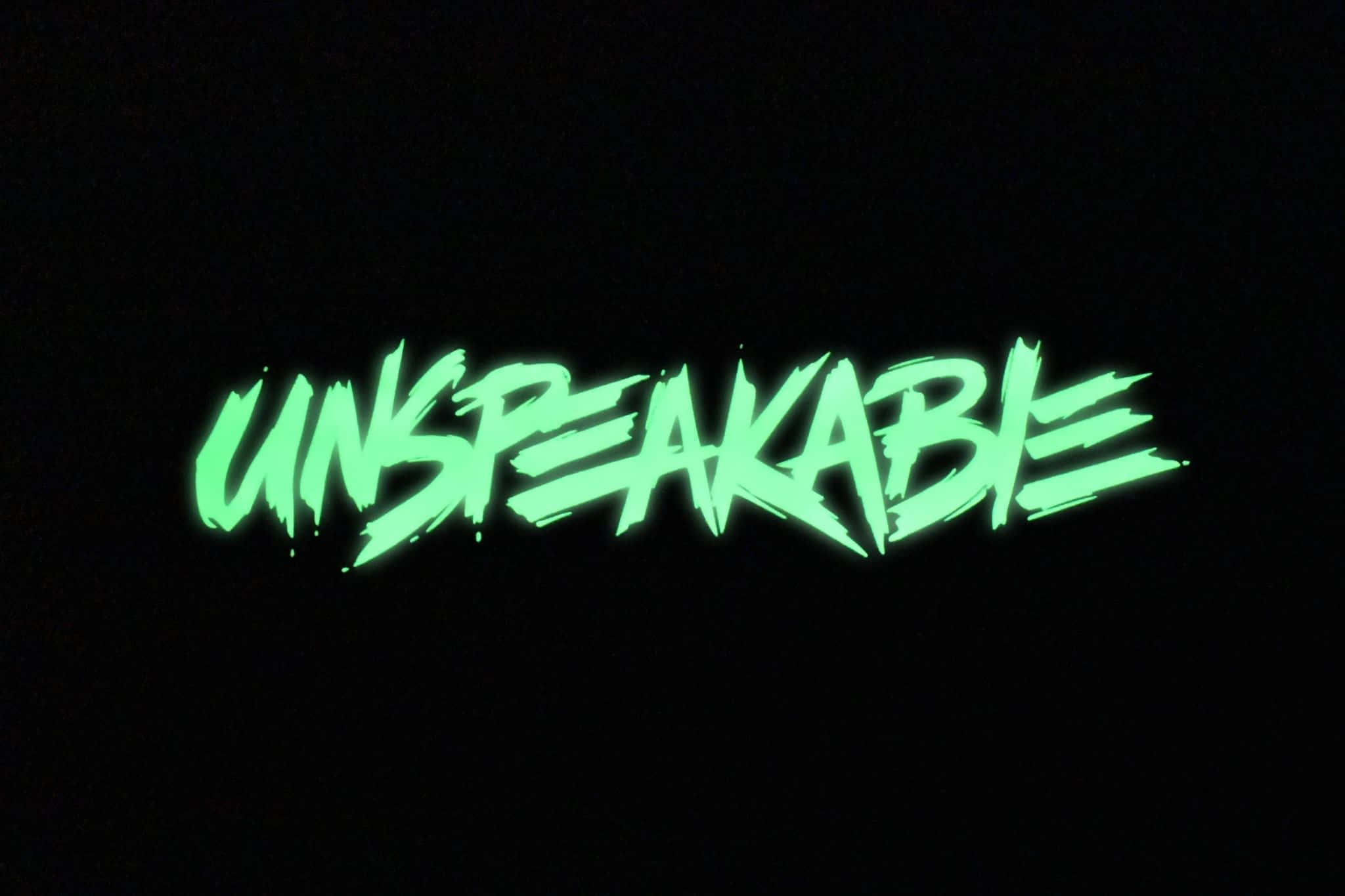 Unspeakable Logo, glowing green, neon green, Full HD Desktop Wallpaper