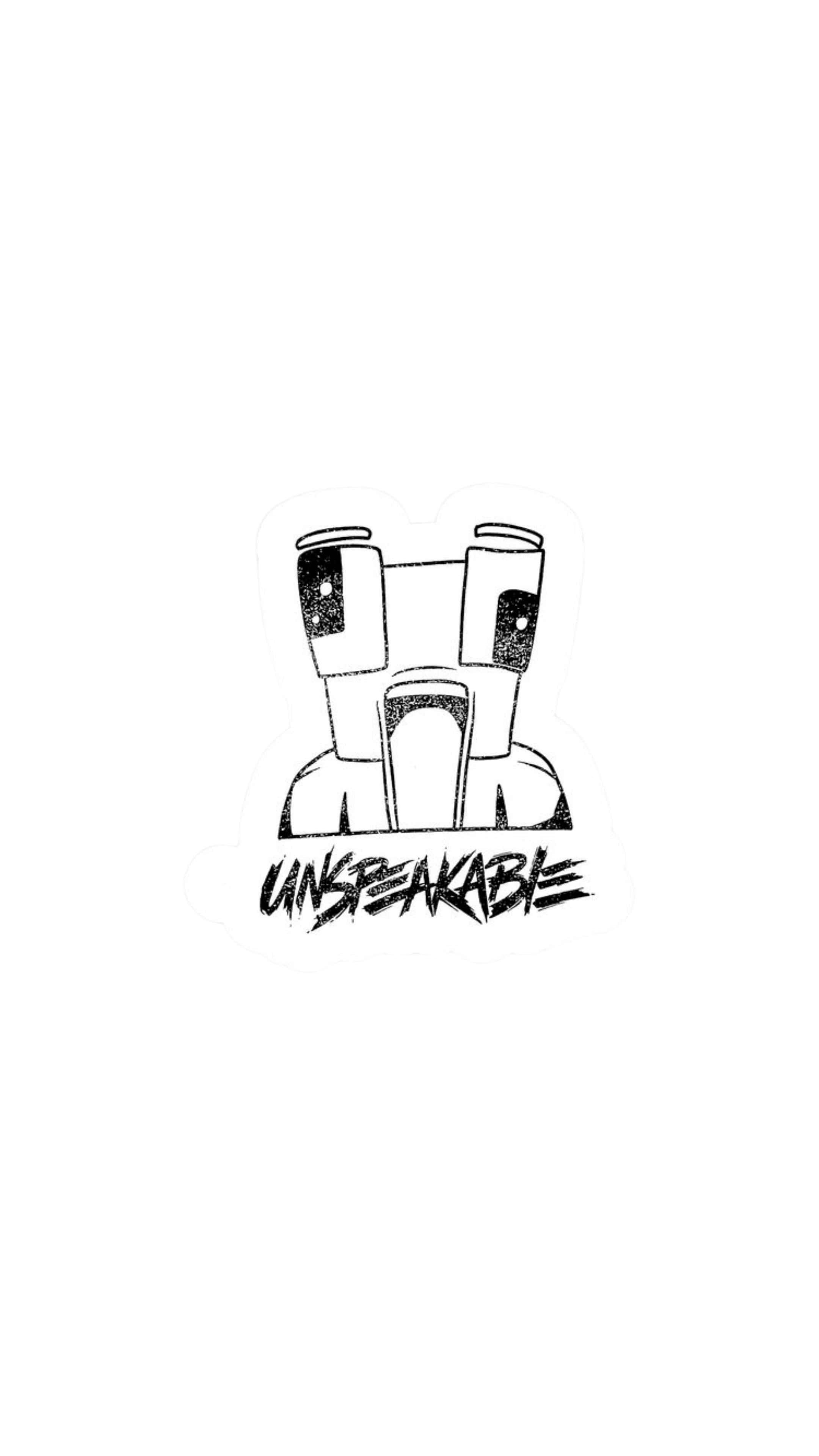 Unspeakable Logo, black and white, stylized robot, 4K Phone Wallpaper