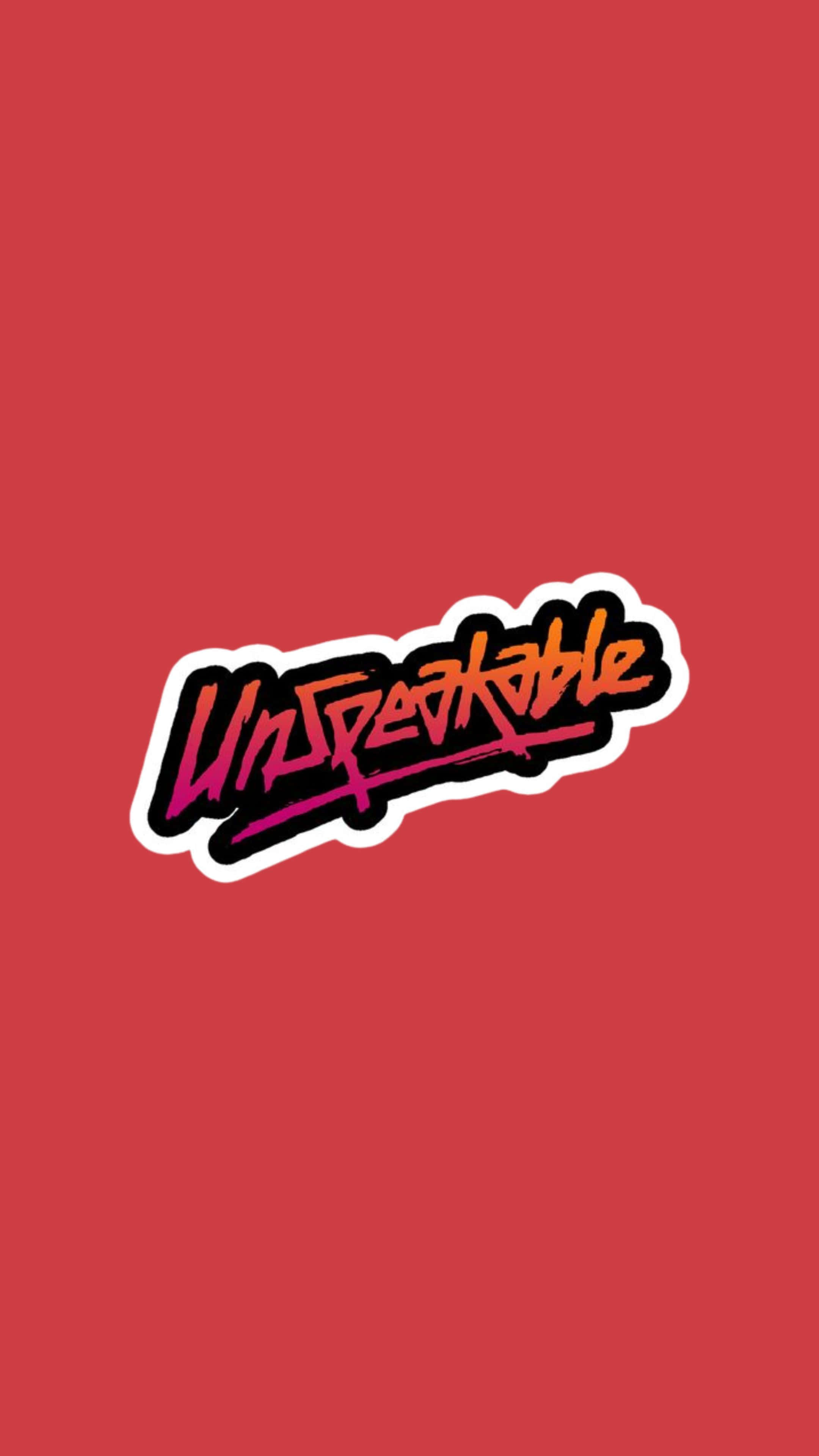 Unspeakable Logo, gradient pink orange and black, white outline, 4K Phone Wallpaper