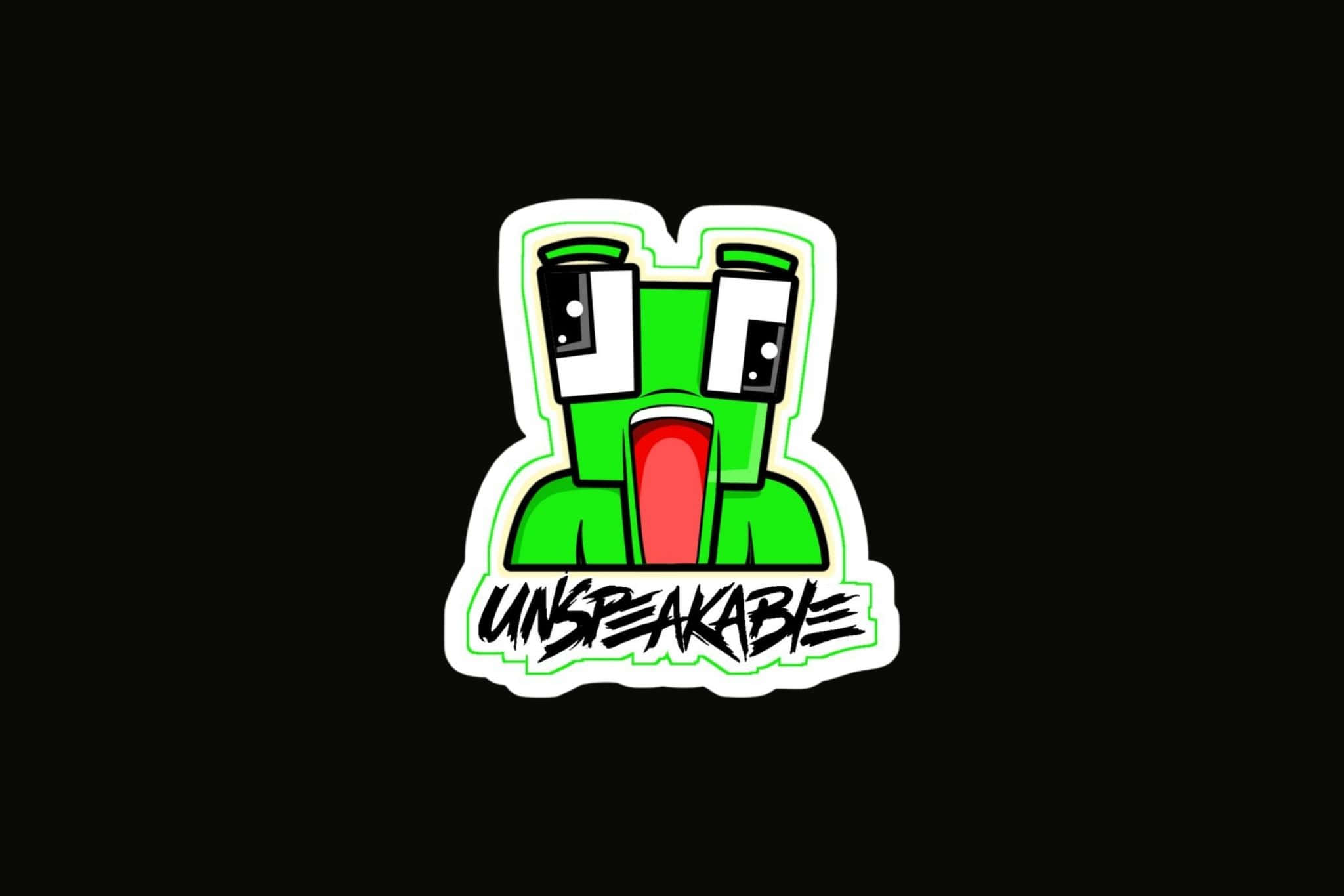 Unspeakable Logo, green frog, black background, Full HD Desktop Wallpaper