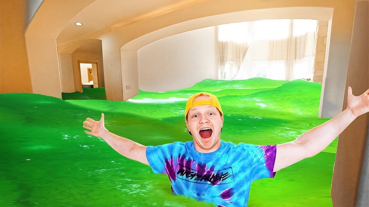 Unspeakable, green slime, tie-dye shirt, HD Desktop Wallpaper