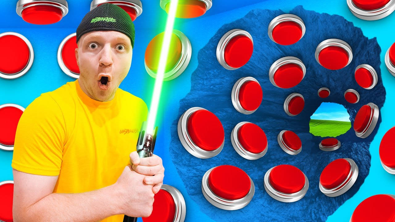 Unspeakable, yellow shirt, glowing green lightsaber, HD Desktop Wallpaper