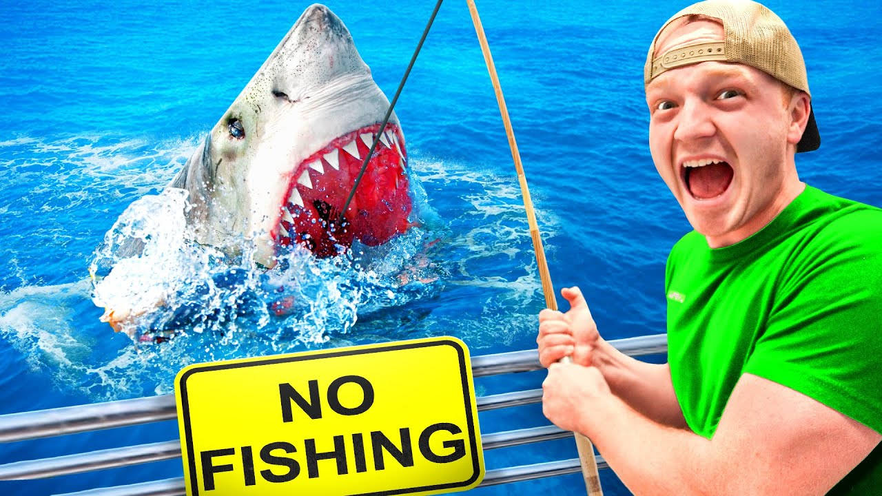 Unspeakable, Youtuber, giant shark, HD Desktop Wallpaper