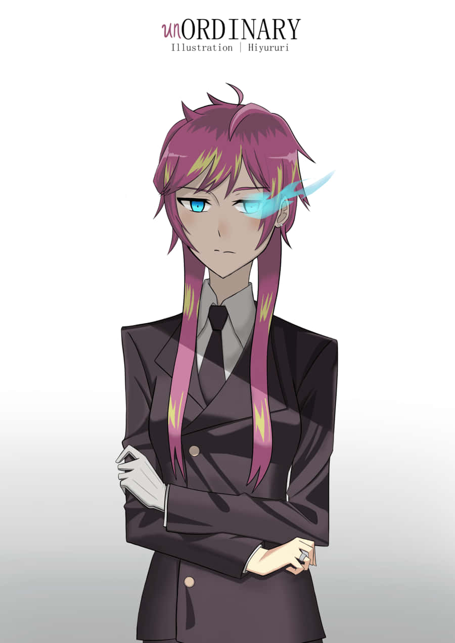 Unordinary, magenta hair, blue eyes, SD Phone Wallpaper
