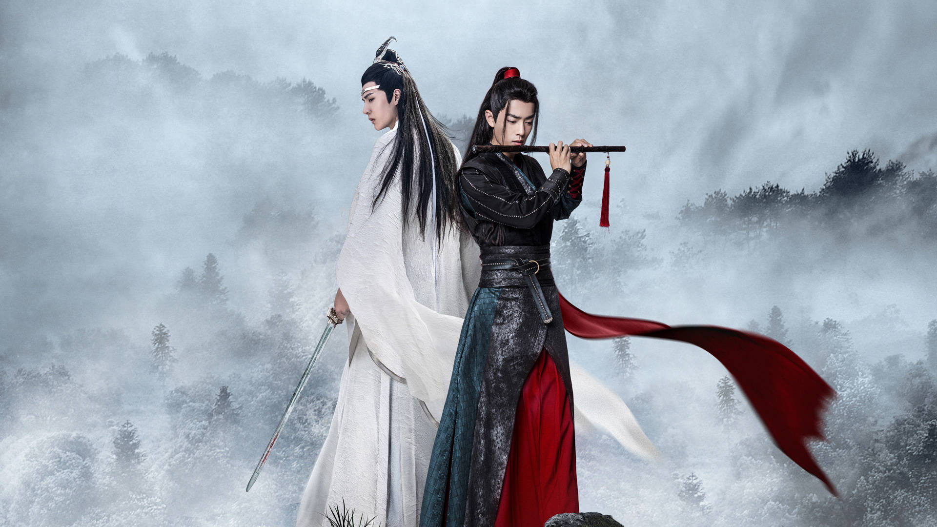 The Untamed, traditional robes, misty mountains, Full HD Desktop Wallpaper