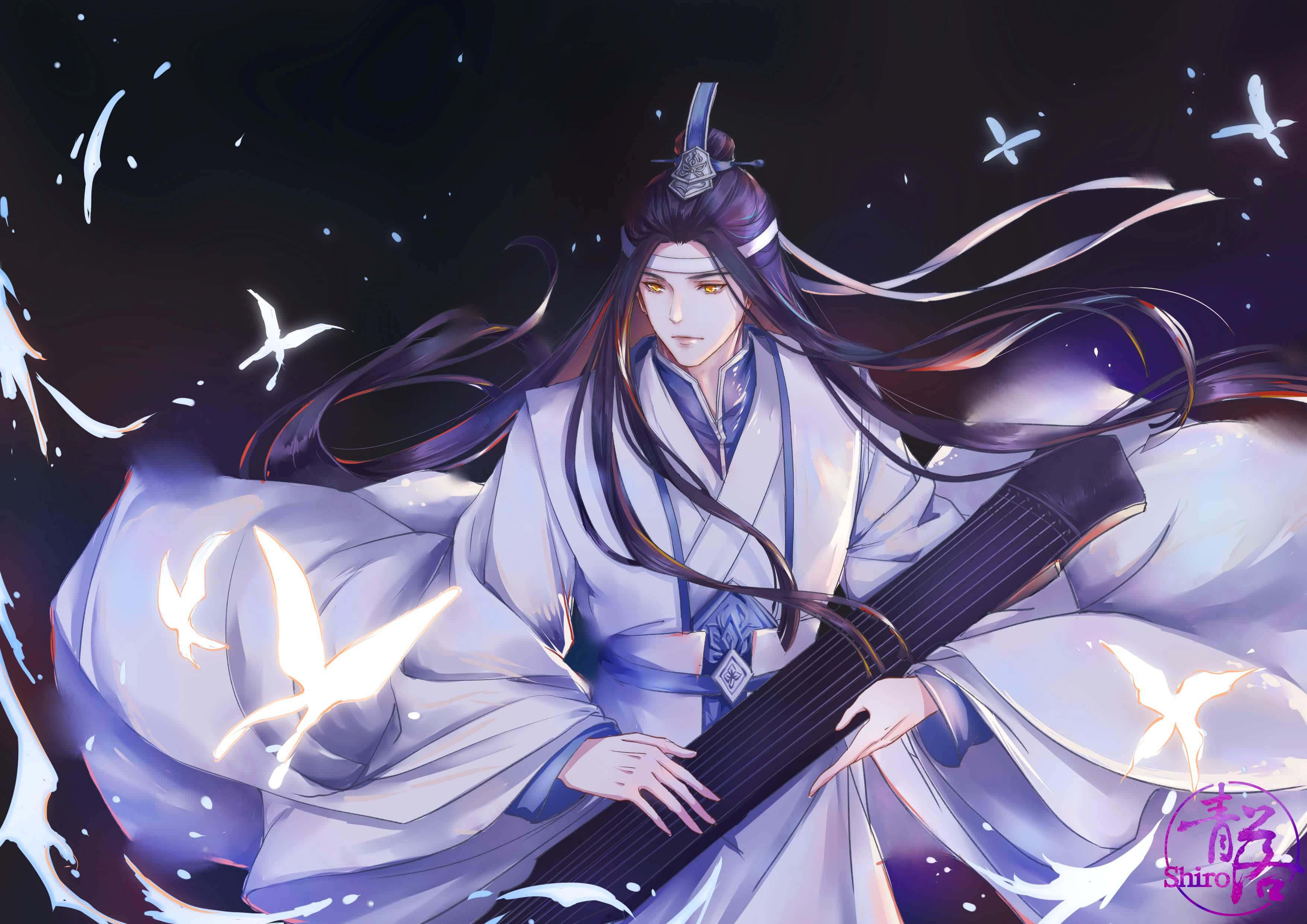 The Untamed, purple aesthetic, anime man, 2K Desktop Wallpaper