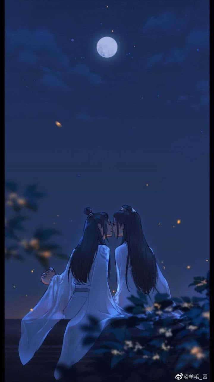 The Untamed, full moon, fireflies, HD Phone Wallpaper