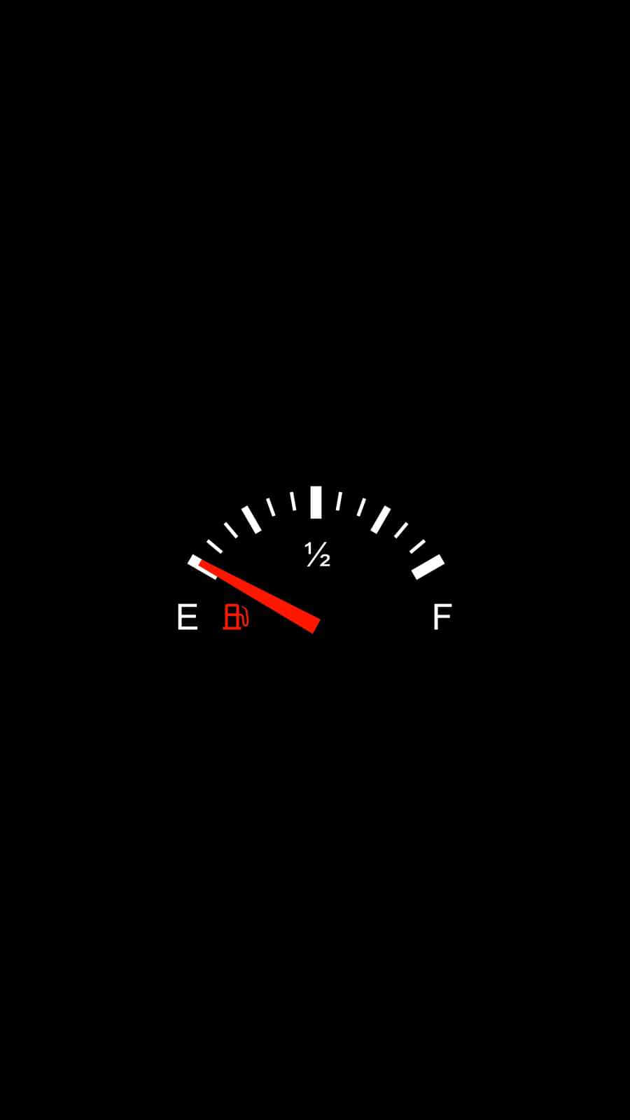 Empty Fuel Phone, glowing fuel gauge needle, black background, HD Phone Wallpaper