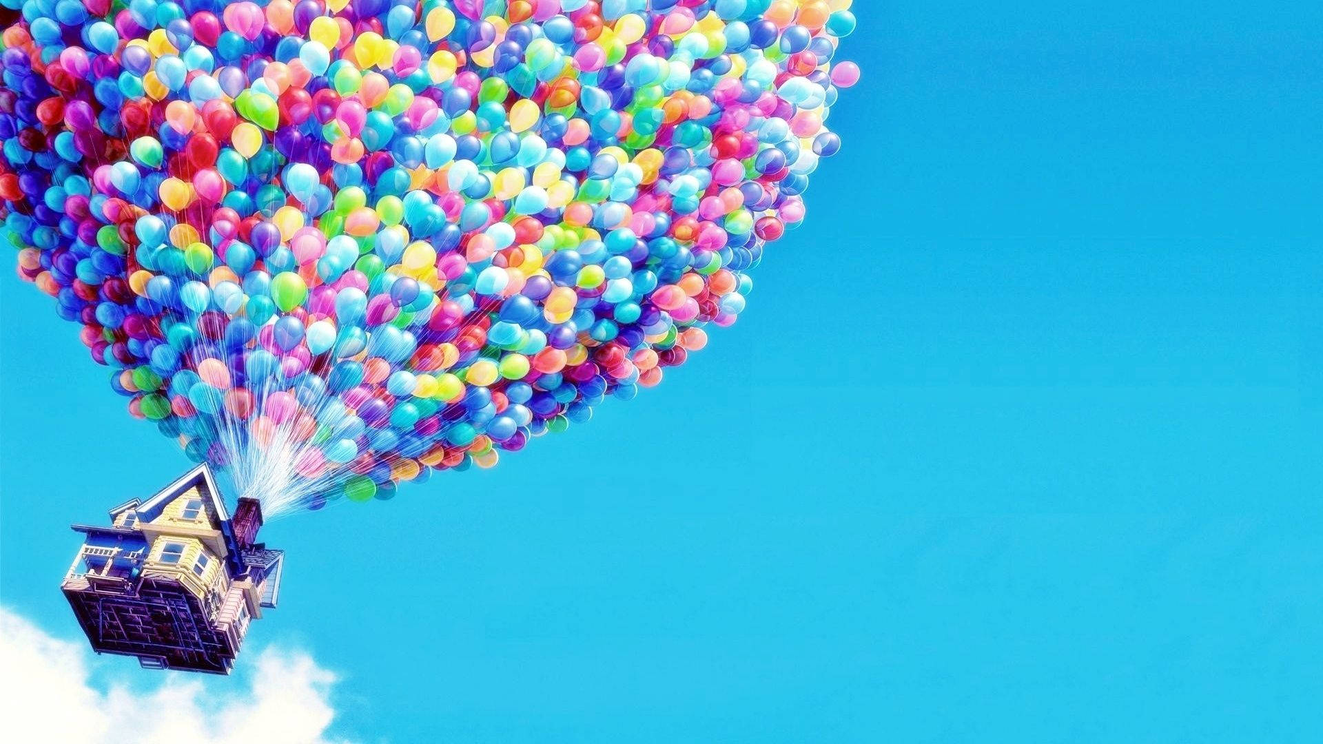 Up Movie, house, colorful balloons, Full HD Desktop Wallpaper