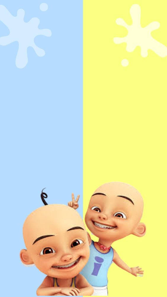 Upin, Ipin, blue and yellow, SD Phone Wallpaper