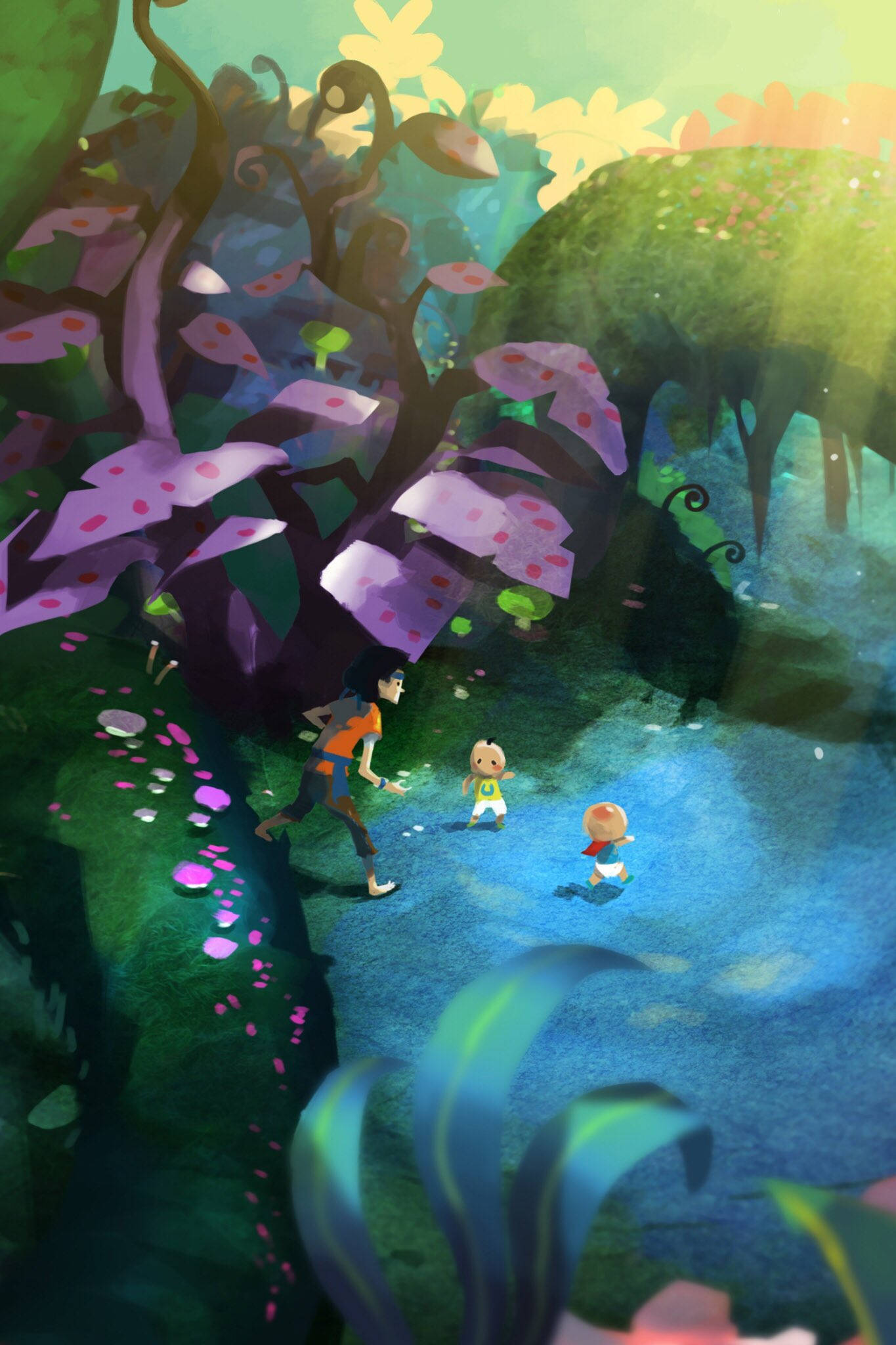 Upin, Ipin, mystical forest, Full HD Phone Wallpaper