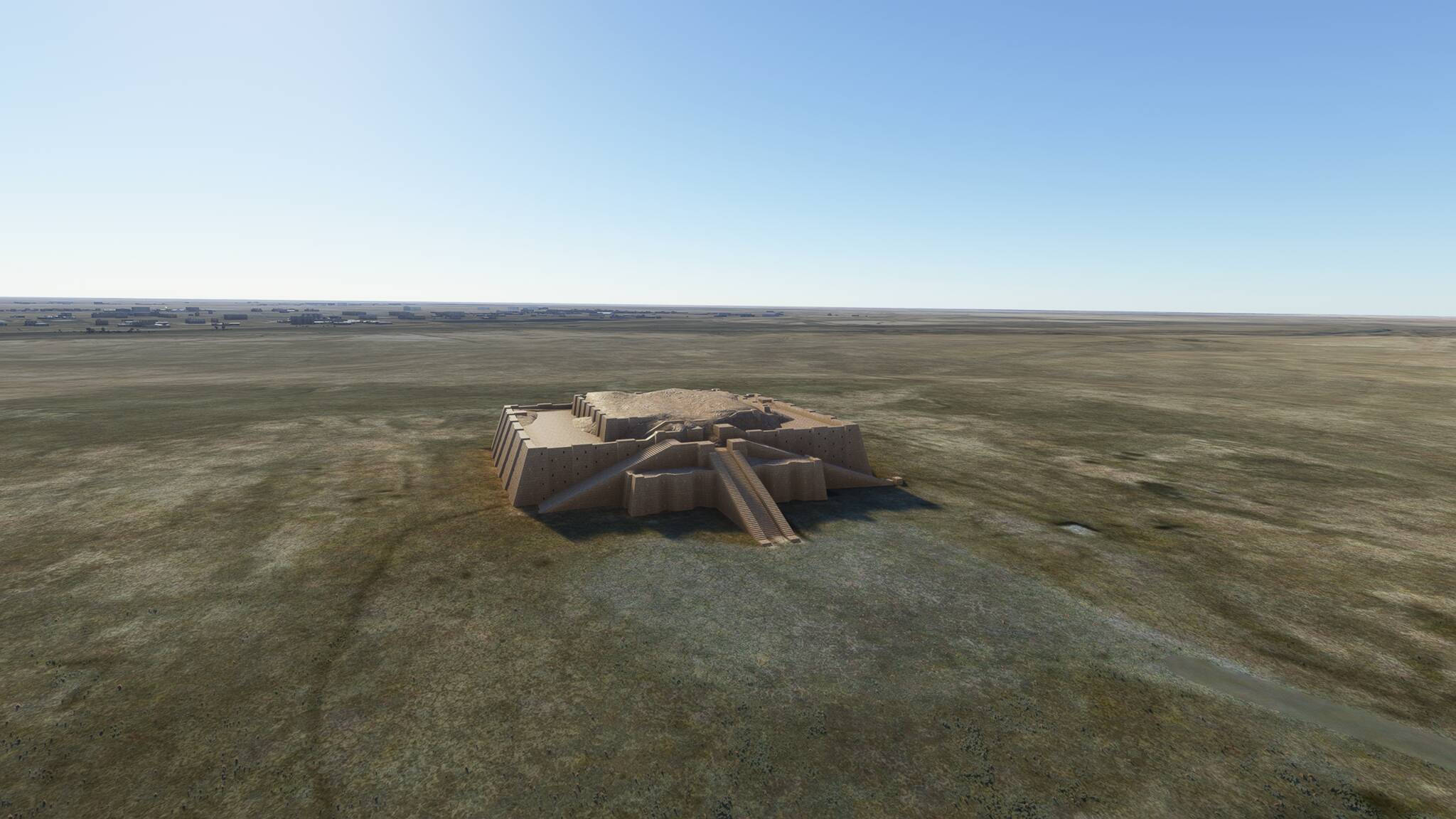 Ur, aerial view, ancient ziggurat, Full HD Desktop Wallpaper