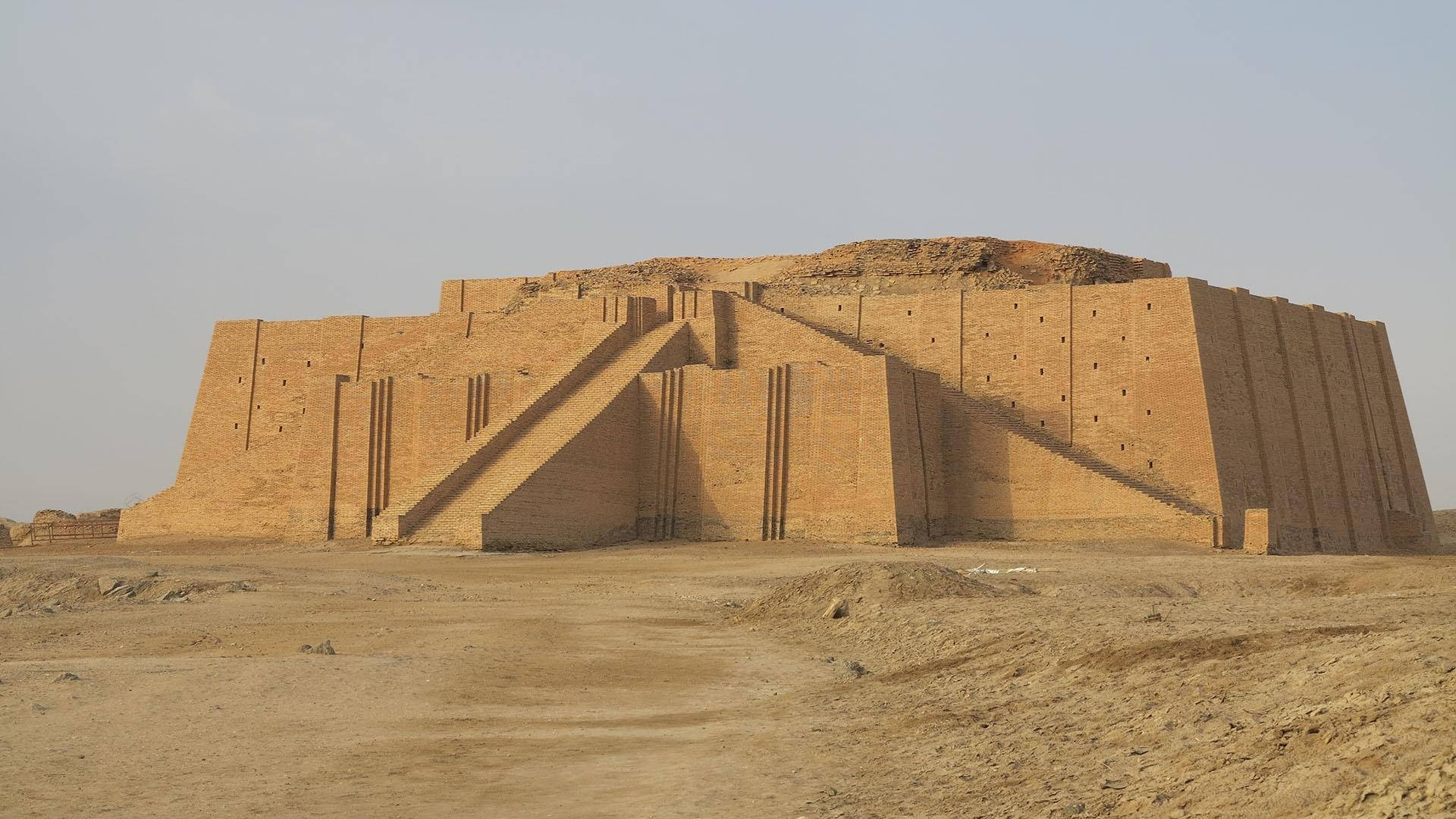 Ur, ziggurat, desert, Full HD Desktop Wallpaper