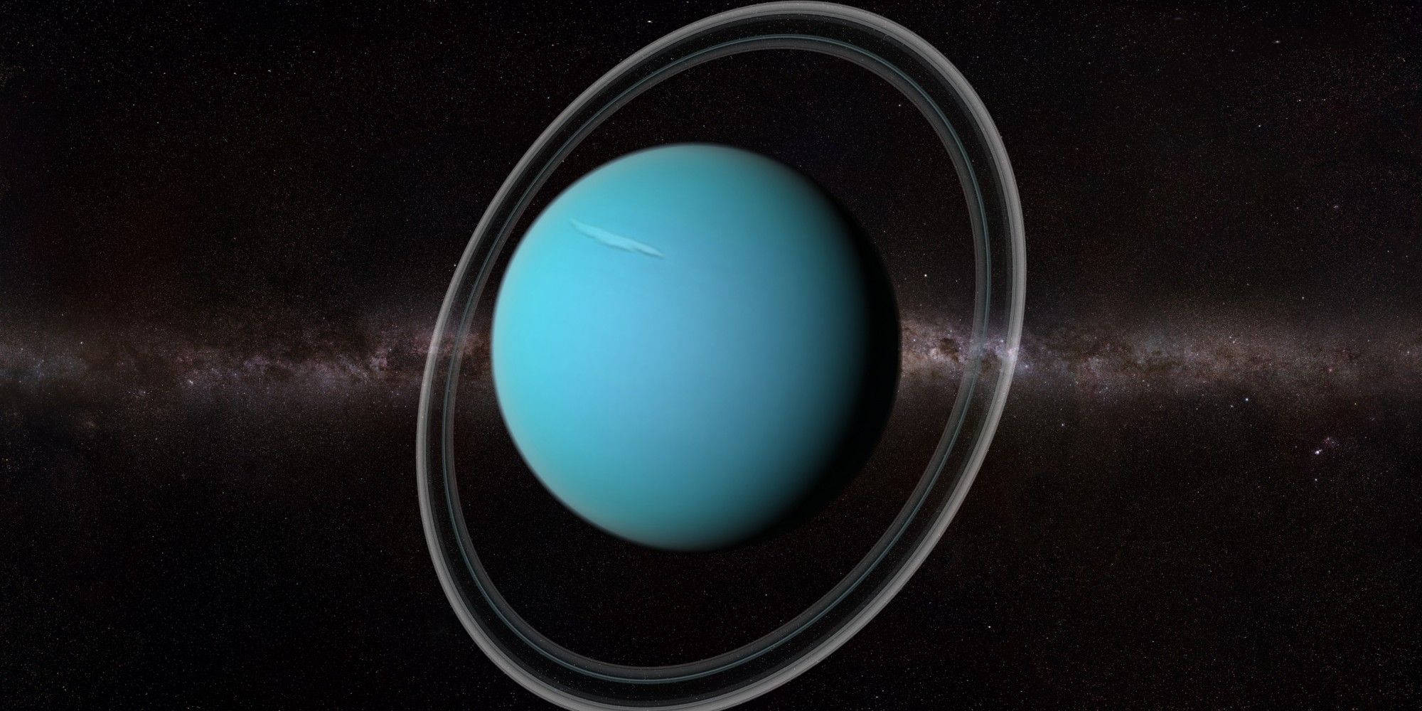 Uranus, two outer ring, vivid blue, Full HD Desktop Wallpaper