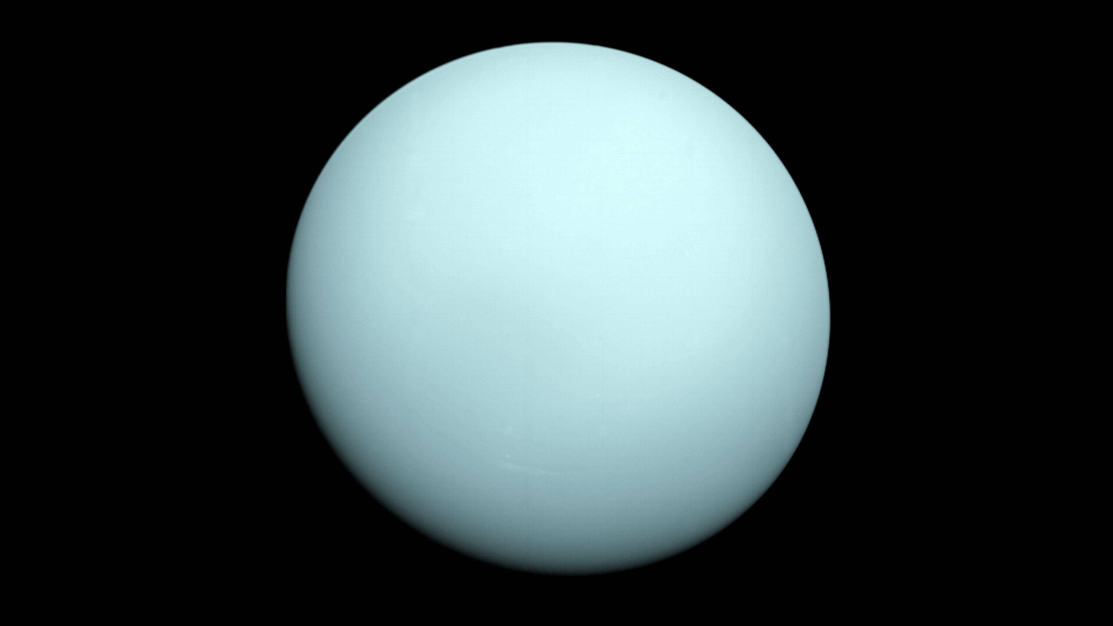 blue green uranus, pale blue planet, smooth surface, 4K Desktop Wallpaper